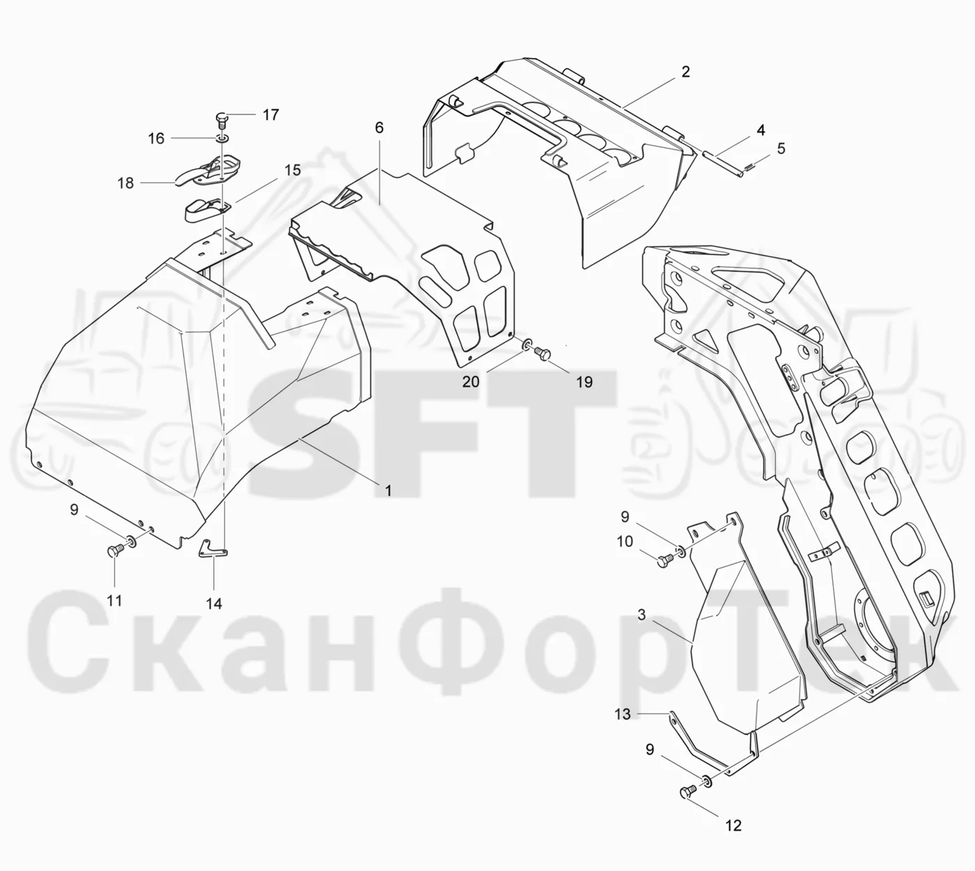 Схема: Valmet / Лесозаготовительные машины / Valmet 941.1 / Valmet 941.1 / Каталог запасных частей / Лесозаготовительное оборудование / Головка лесозаготовительной машины / Valmet 370.2 / Каталог запасных частей / шасси / Капоты
