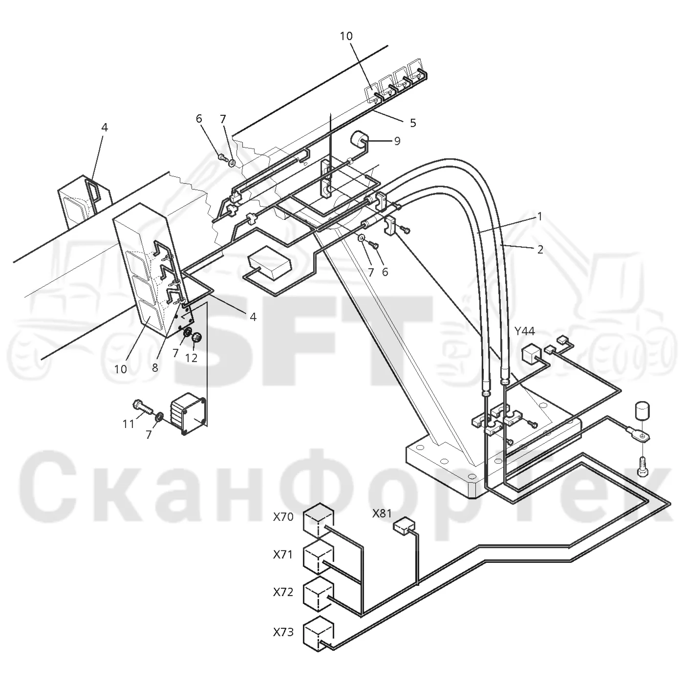 Схема: Valmet / Лесозаготовительные машины / Valmet 921 / Valmet 921 Ch 13271- / Valmet 921 Ch 13271- / Каталог запасных частей / Подъемный кран / Комплект электрооборудования / Рабочие лампы / ксеноновые / 1600 crane / 900 Головки лесозаготовительной машины / Комплект электрооборудования