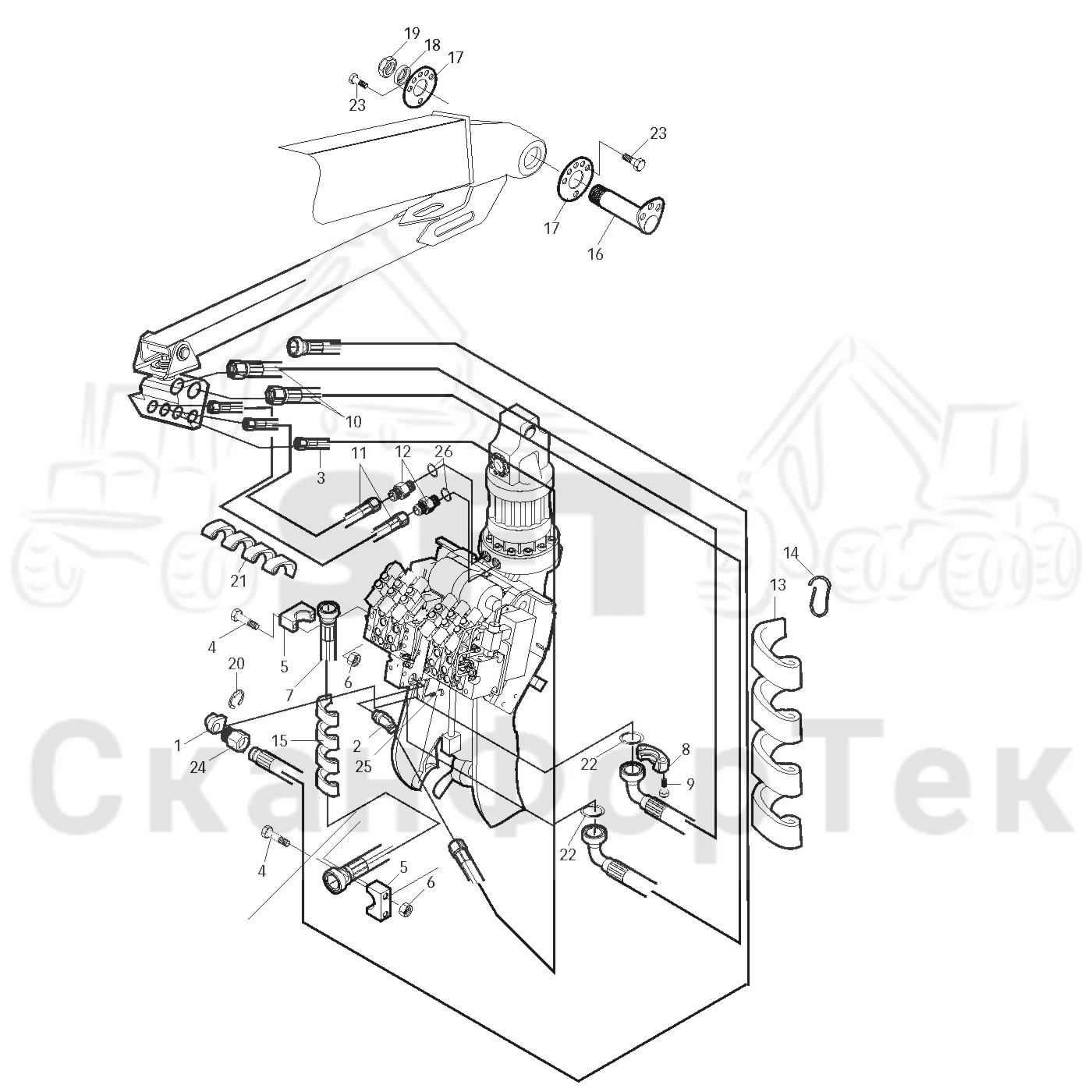 Схема: Valmet / Лесозаготовительные машины / Valmet 901.2 / Valmet 901.2 Ch. -211060 / Valmet 901.2 Ch. -211060 / Каталог запасных частей / Лесозаготовительное оборудование / Головка лесозаготовительной машины / Valmet 945.1 / Valmet 945.1 / Каталог запасных частей / Поворотные устройства и звенья / Aieiaea iiauaiiiai e?aia Crh