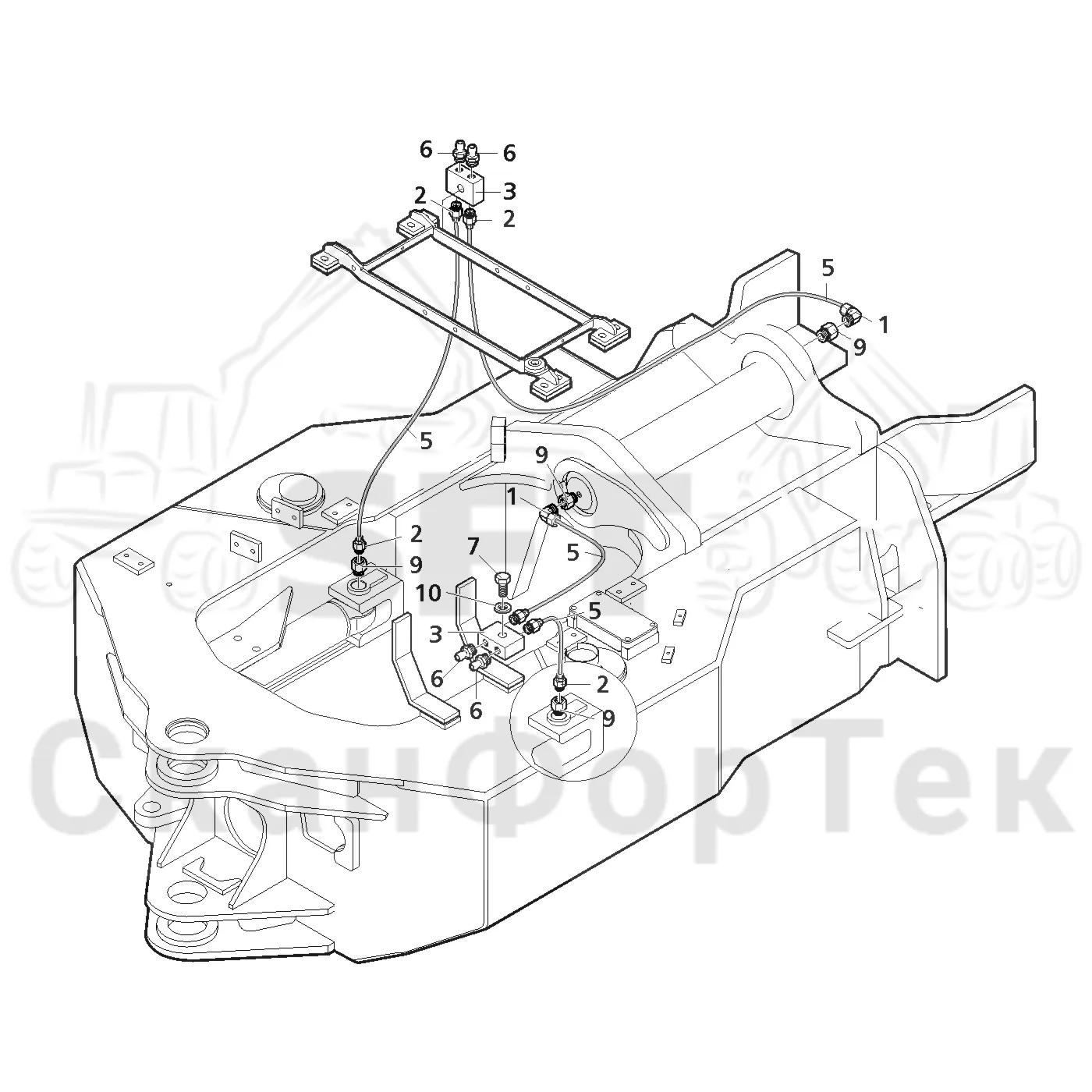 Схема: Valmet / Лесозаготовительные машины / Valmet 801 c / Valmet 801c Ch 11800- / Valmet 801c Ch 11800- / Каталог запасных частей / шасси / Смазка, шасси