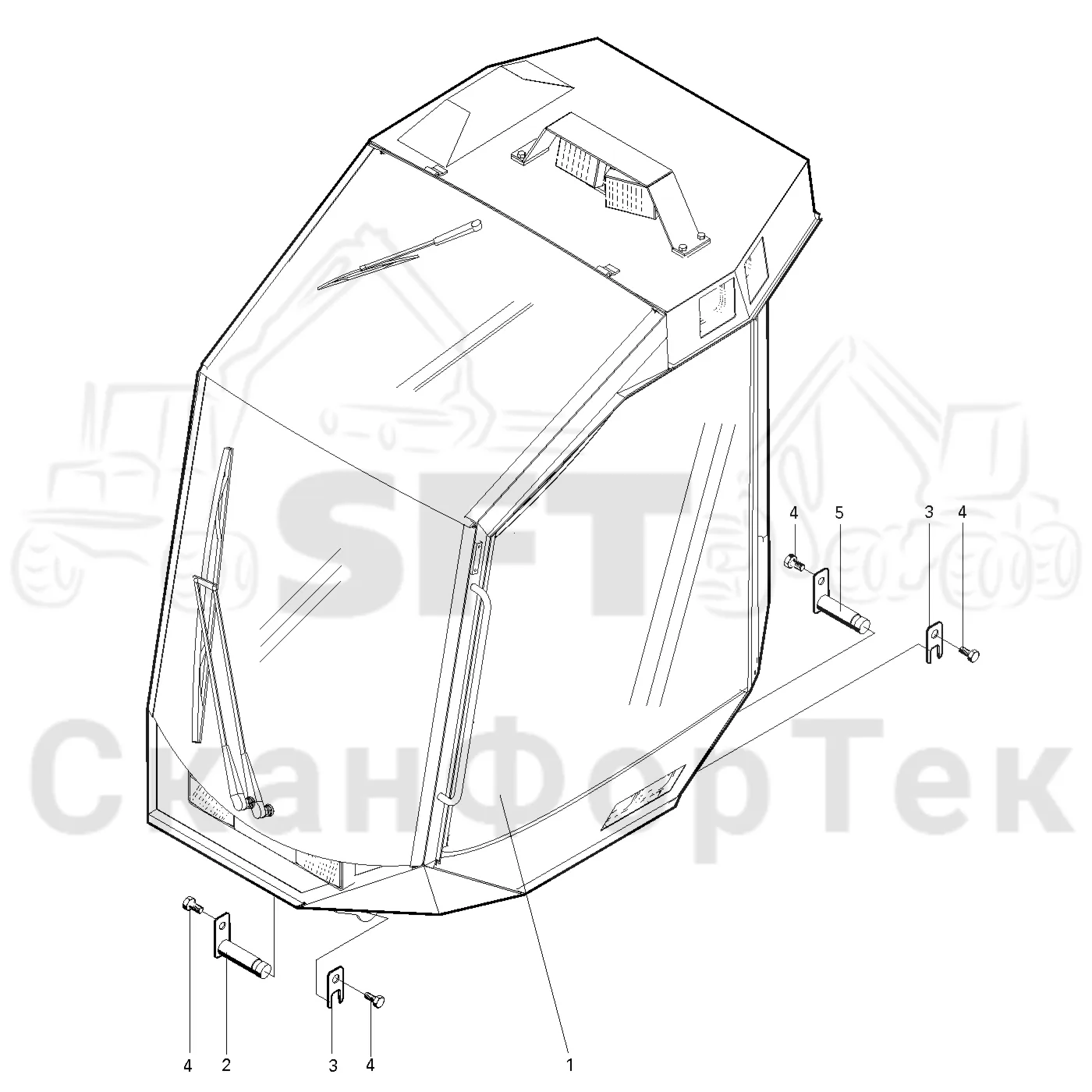 Схема: Valmet / Форвардер / Valmet 890.1 / Valmet 890.1  Ch. -117350, -119440 / Valmet 890.1  Ch. -117350, -11 / Каталог запасных частей / Оборудование захвата / Захват / Valmet 901.2 Ch. -211060 / Каталог запасных частей / Кабина / Кабина / Монтаж кабины