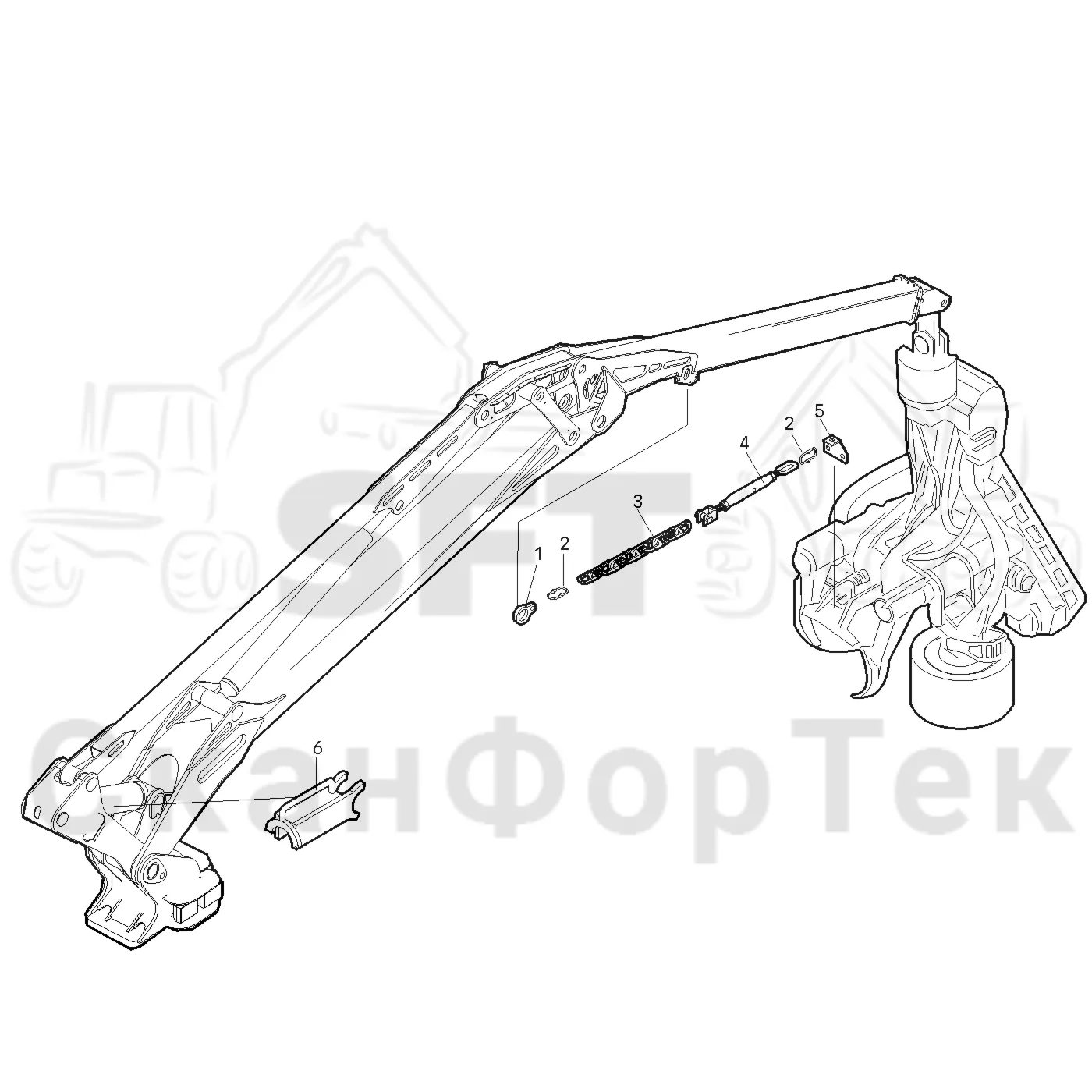 Схема: Valmet / Лесозаготовительные машины / Valmet 921.1 / Valmet 921.1 Ch. -113530 / Valmet 921.1 Ch. -113530 / Каталог запасных частей / Подъемный кран / Опора транспортная