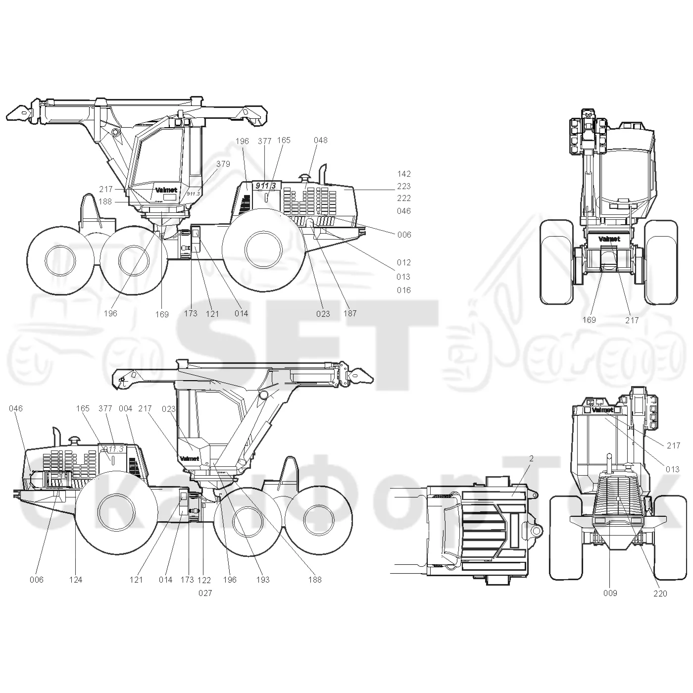 Схема: Valmet / Лесозаготовительные машины / Valmet 911.3 / Valmet 911.3 Ch - 311370 / Valmet 911.3 Ch - 311370 / Каталог запасных частей / Различное оборудование / Бирки Швеция