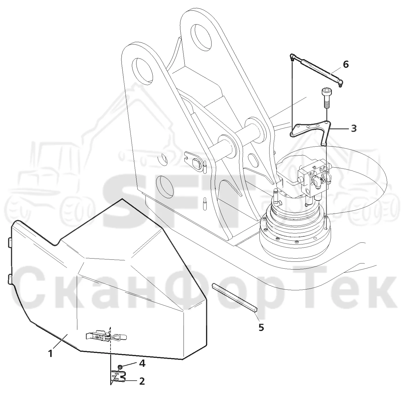 Схема: Valmet / Лесозаготовительные машины / Valmet 941 / Valmet 941 Ch -12070 / Valmet 941 Ch -12070 / Каталог запасных частей / Гидравлика / Капот, узел клапана