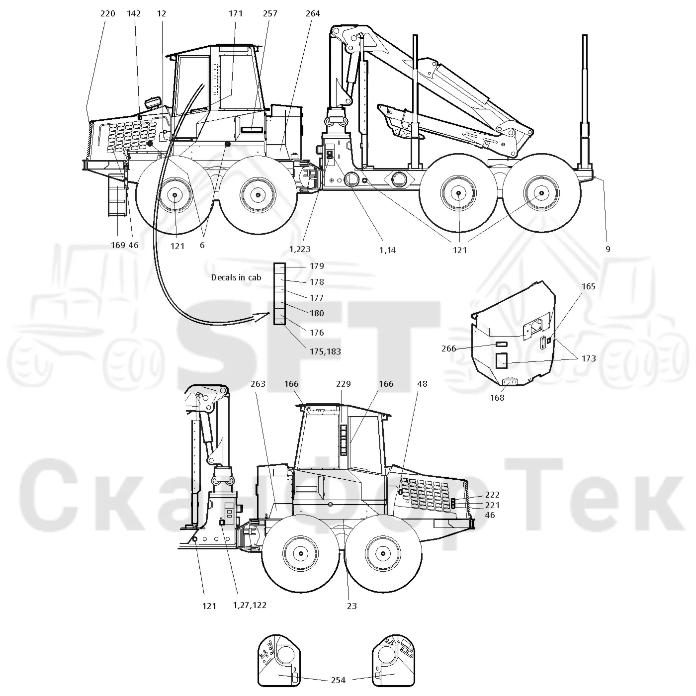 Схема: Valmet / Форвардер / Valmet 890.1 / Valmet 890.1 Ch. 117351-, 119441- / Valmet 890.1 Ch. 117351-, 119 / Каталог запасных частей / Различное оборудование / Бирки Швеция