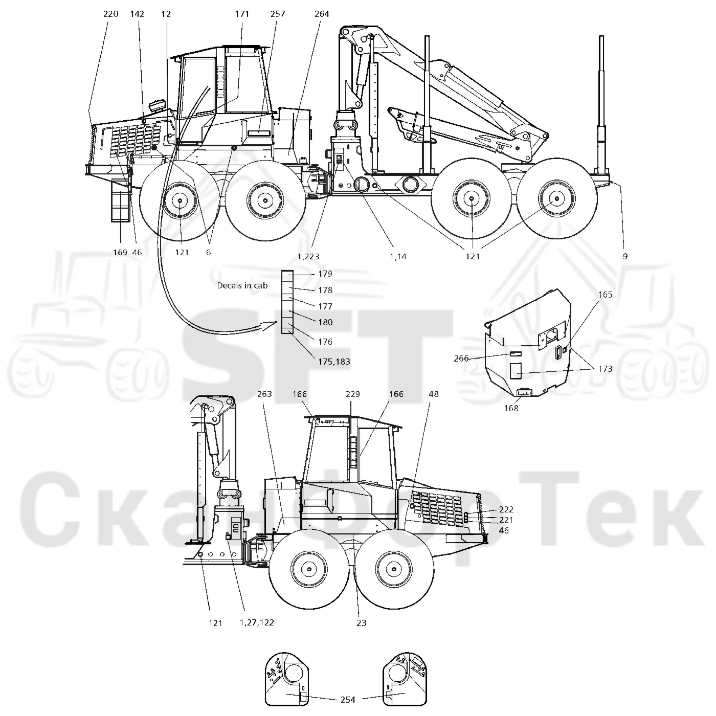 Схема: Valmet / Форвардер / Valmet 890.1 / Valmet 890.1 Ch. 117351-, 119441- / Valmet 890.1 Ch. 117351-, 119 / Каталог запасных частей / Различное оборудование / Бирки Норвегия