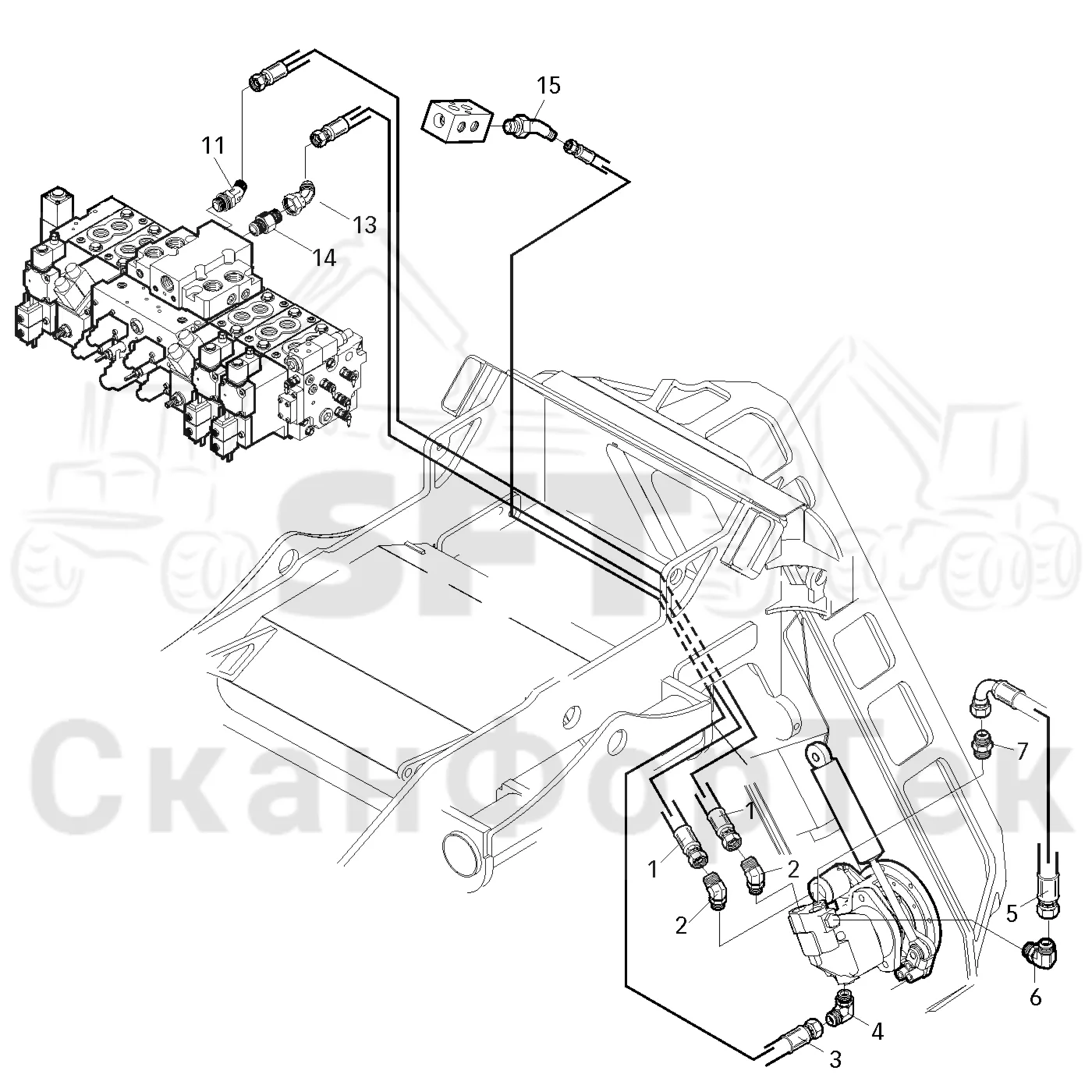 Схема: Valmet / Лесозаготовительные машины / Valmet 921 / Valmet 921 Ch -13270 / Valmet 921 Ch -13270 / Каталог запасных частей / Лесозаготовительное оборудование / Головка лесозаготовительной машины / Valmet 360 / Valmet 360 / Valmet 360 Ch. 11481- / Valmet 360 11481- / Каталог запасных частей / Резка / Гидравлическое устройство резки