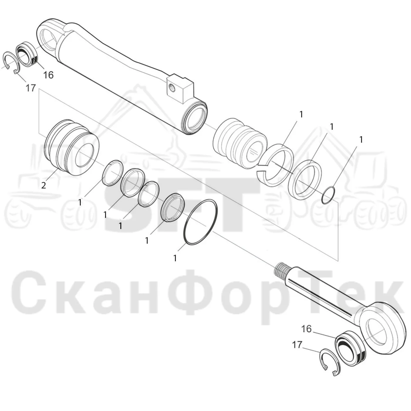 Схема: Valmet / Лесозаготовительные машины / Valmet 921 / Valmet 921 Ch 13271- / Valmet 921 Ch 13271- / Каталог запасных частей / Лесозаготовительное оборудование / Головка лесозаготовительной машины / Valmet 360 / Valmet 360 / Valmet 360 Ch. 11430- / Valmet 360 11430- / Каталог запасных частей / Обрезка сучьев / Гидравлическое оборудование задних сучкорезных ножей / Запасные части цилиндра