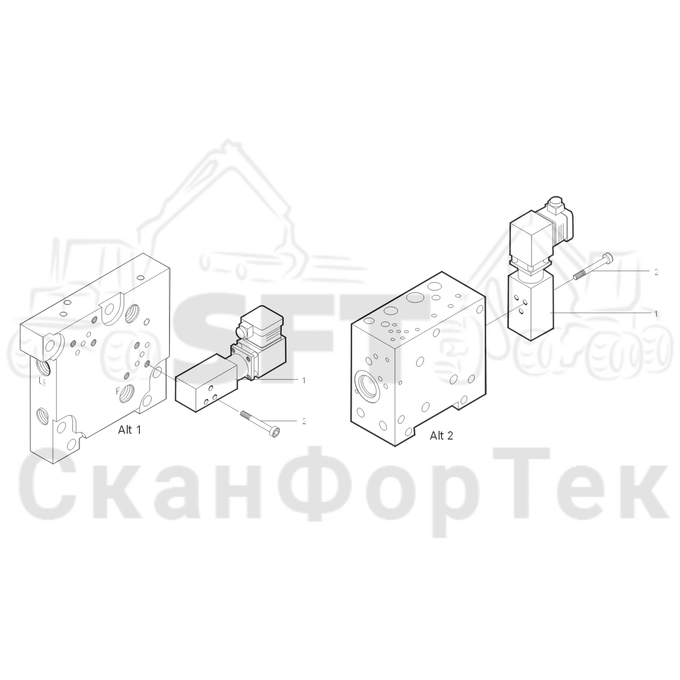 Схема: Valmet / Лесозаготовительные машины / Valmet 921.1 / Valmet 921.1 Ch. 113531- / Valmet 921.1 Ch. 113531- / Каталог запасных частей / Лесозаготовительное оборудование / Головка лесозаготовительной машины / Valmet 370 / Valmet 370 / Valmet 370 Ch. -11549 / Valmet 370 -11549 / Каталог запасных частей / Гидравлический клапан / Левый концевой блок, масленка Eco