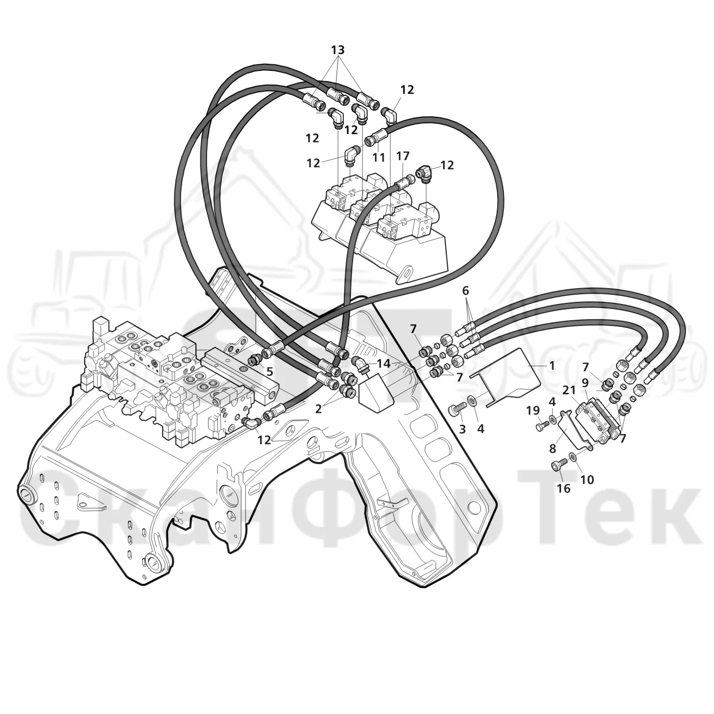 Схема: Valmet / Лесозаготовительные машины / Valmet 911.3 / Valmet 911.3 Ch - 311370 / Valmet 911.3 Ch - 311370 / Каталог запасных частей / Лесозаготовительное оборудование / Головка лесозаготовительной машины / Valmet 360.1 / Valmet 360.1 / Valmet 360.1 Ch. -111830 / Каталог запасных частей / Резка / Гидравлическое оборудование цветовой маркировки