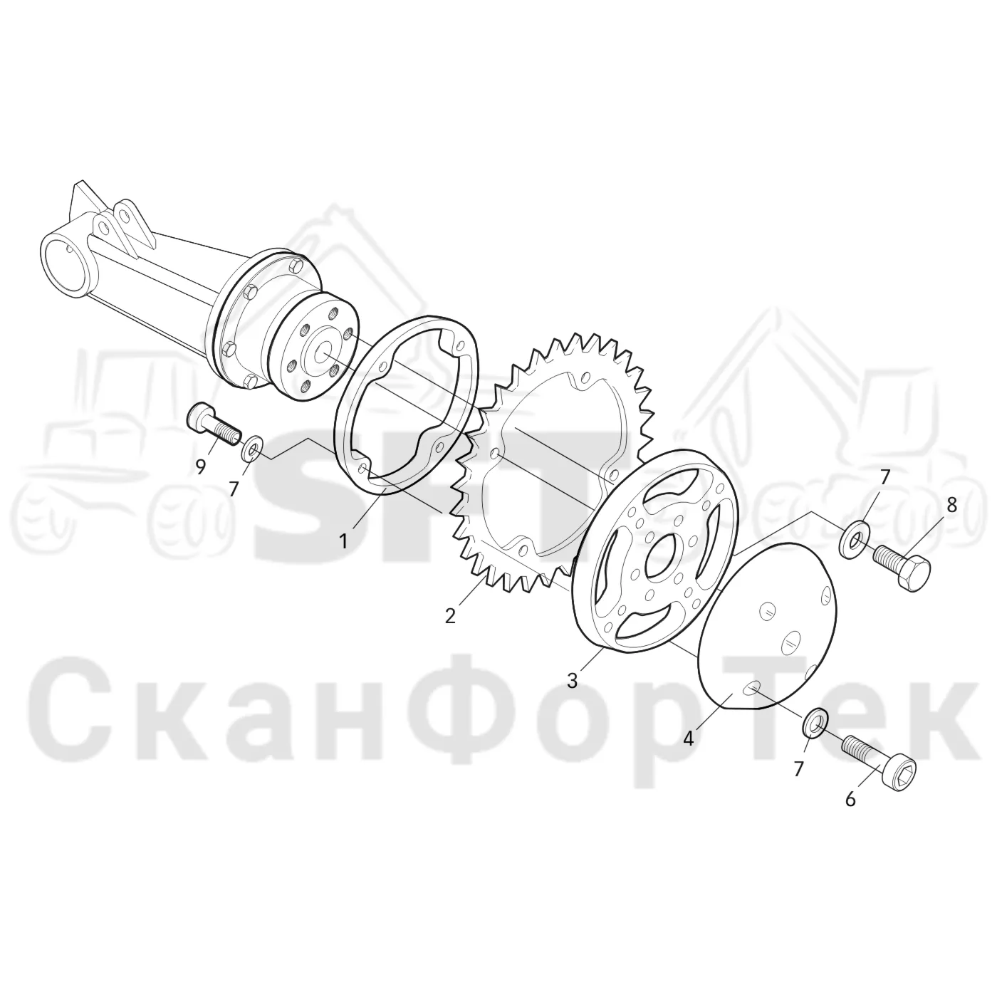 Схема: Valmet / Лесозаготовительные машины / Valmet 921.1 / Valmet 921.1  Ch. -113530 / Valmet 921.1  Ch. -113530 / Каталог запасных частей / Лесозаготовительное оборудование / Головка лесозаготовительной машины / Valmet 370.1 / Valmet 370.1 / Valmet 370.1 Ch. 11731- / Каталог запасных частей / Измерение / Мерный ролик 60 mm - 30 Зубья