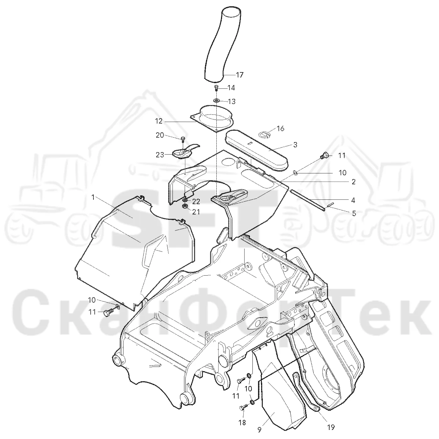 Схема: Valmet / Головки лесозаготовительной машины / Valmet 370 / Valmet 370 Ch. 11550- / Valmet 370 Ch. 11550- / Valmet 370 11550- / Каталог запасных частей / шасси / Капоты