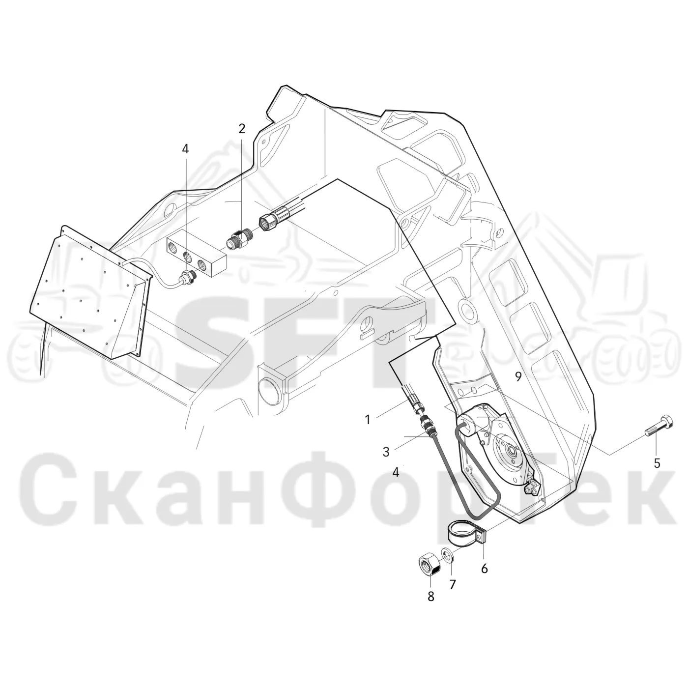 Схема: Valmet / Головки лесозаготовительной машины / Valmet 370.1 / Valmet 370.1 Ch. 111801- / Valmet 370.1 Ch. 111801- / Каталог запасных частей / Резка / Электрооборудование устройства резки