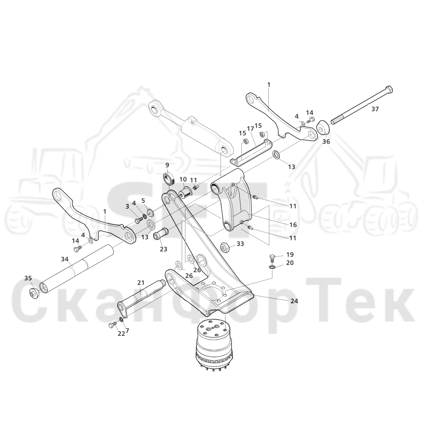 Схема: Valmet / Лесозаготовительные машины / Valmet 941 / Valmet 941 Ch 12071- / Valmet 941 Ch 12071- / Каталог запасных частей / Лесозаготовительное оборудование / Головка лесозаготовительной машины / Valmet 370 E / Valmet 370 E / Valmet 370 E Ch. -11170 / Каталог запасных частей / Подача / шасси подающего ролика