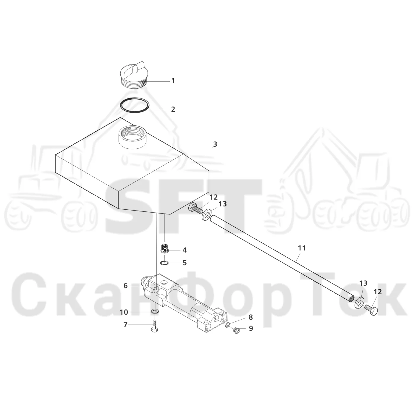 Схема: Valmet / Лесозаготовительные машины / Valmet 941 / Valmet 941 Ch 12071- / Valmet 941 Ch 12071- / Каталог запасных частей / Лесозаготовительное оборудование / Головка лесозаготовительной машины / Valmet 370 E / Valmet 370 E / Valmet 370 E Ch. -11170 / Каталог запасных частей / Резка / Маслобак