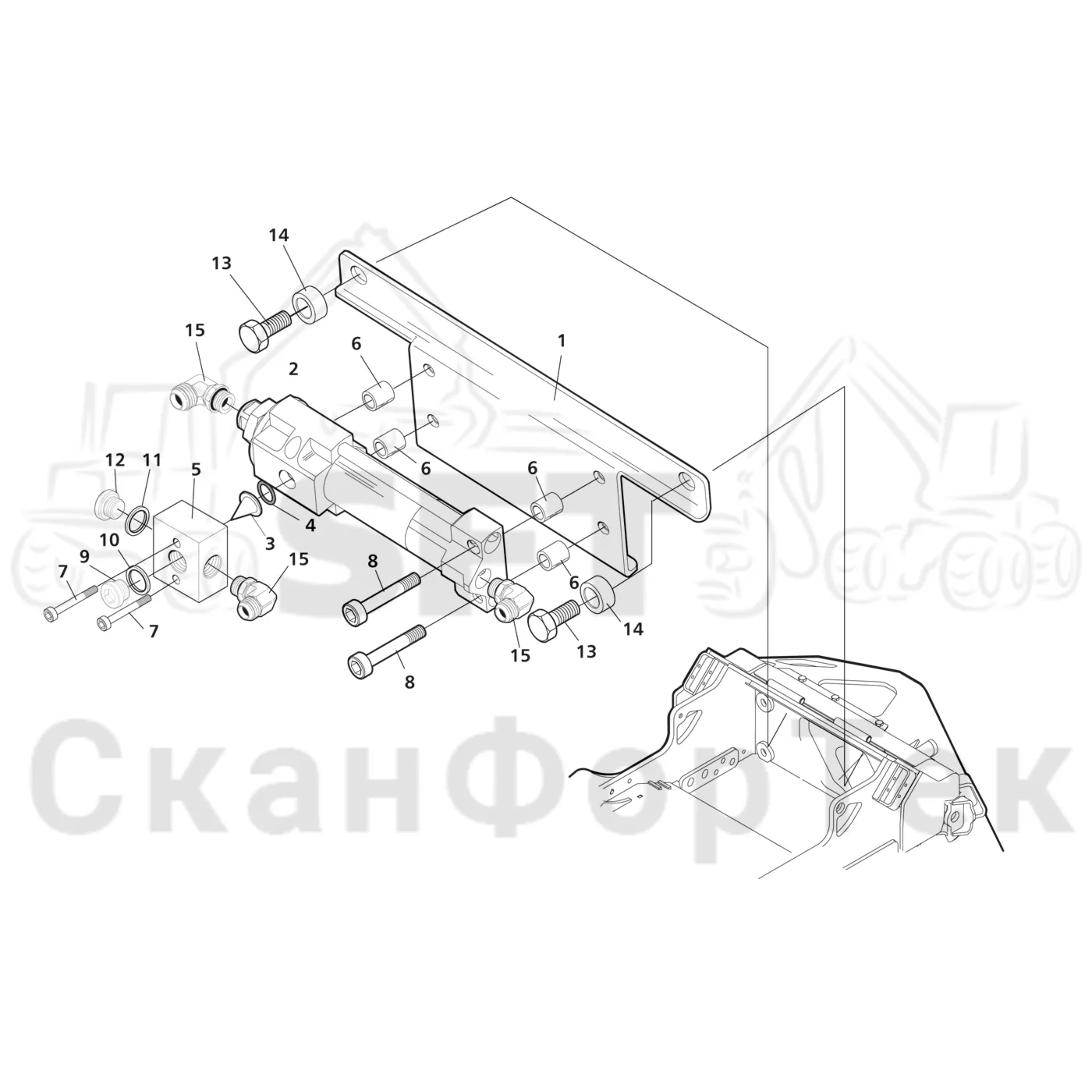 Схема: Valmet / Головки лесозаготовительной машины / Valmet 370 E / Valmet 370 E Ch. -11170 / Valmet 370 E Ch. -11170 / Каталог запасных частей / Резка / Масляный насос
