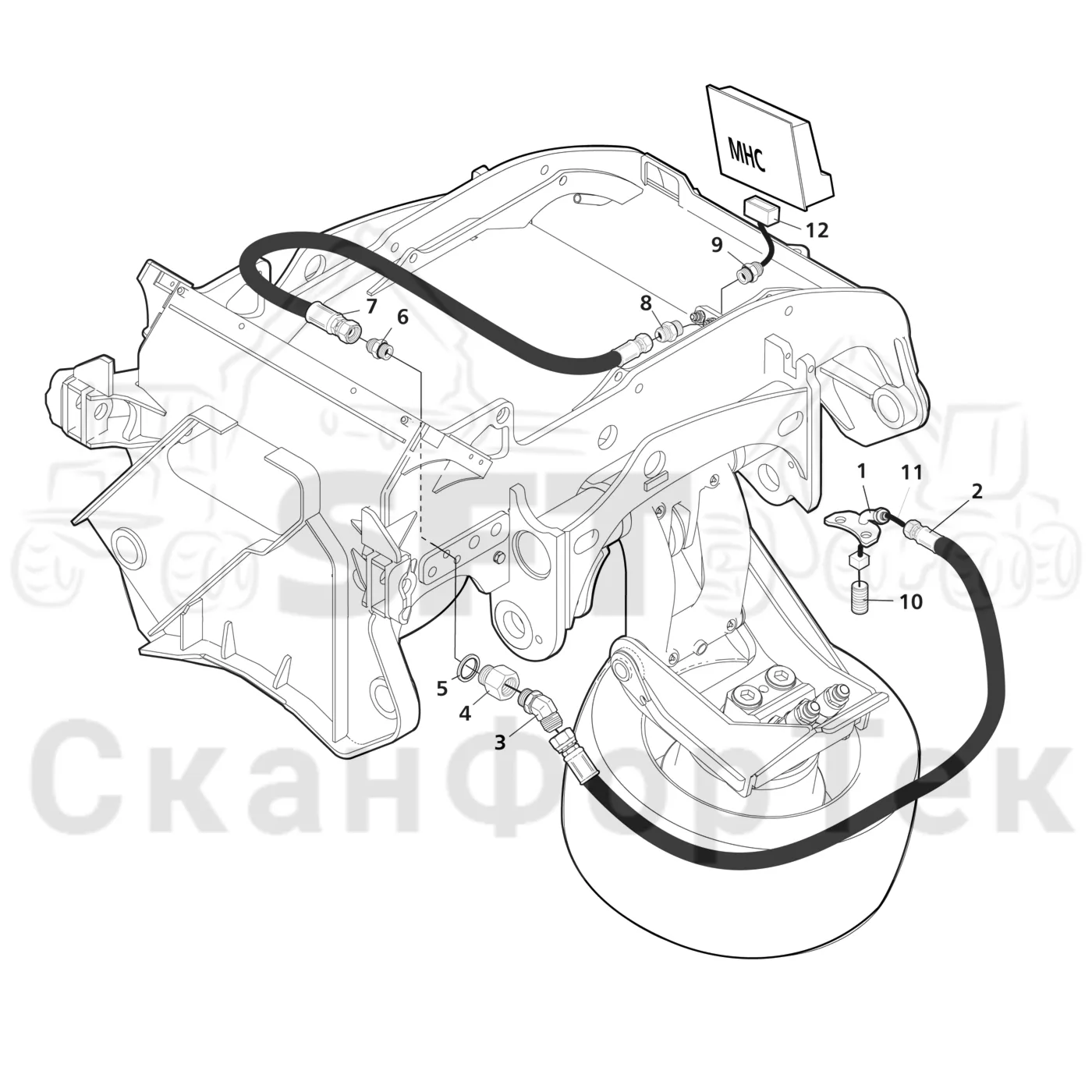 Схема: Valmet / Головки лесозаготовительной машины / Valmet 370 E / Valmet 370 E Ch. -11170 / Valmet 370 E Ch. -11170 / Каталог запасных частей / Измерение / Датчик
