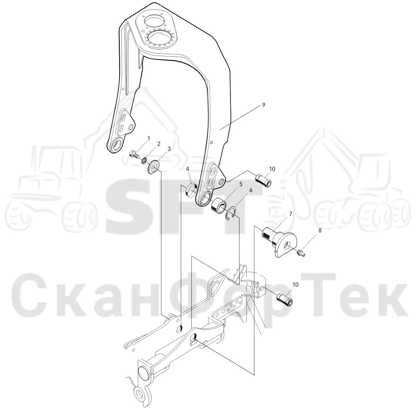 Схема: Valmet / Головки лесозаготовительной машины / Valmet 370 E / Valmet 370 E Ch. -11170 / Valmet 370 E Ch. -11170 / Каталог запасных частей / Валка леса / Тяга