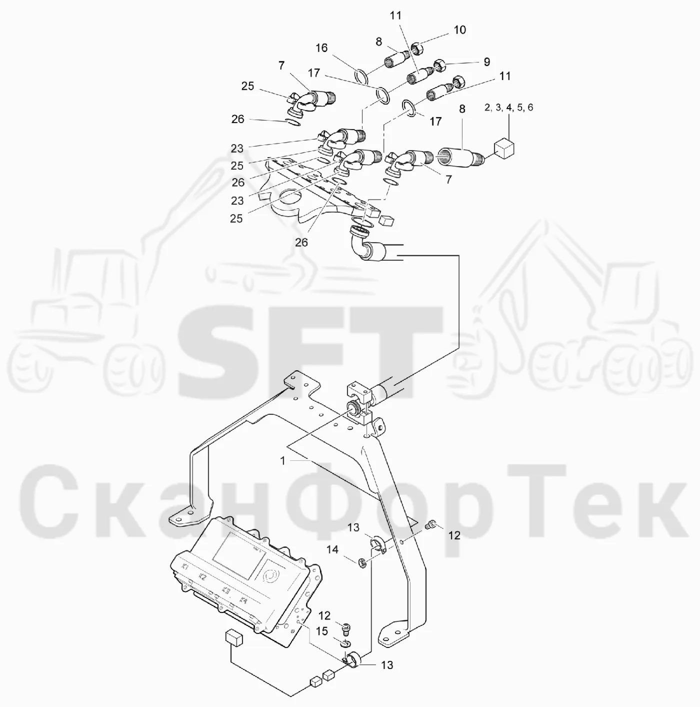 Схема: Valmet / Лесозаготовительные машины / Valmet 941 / Valmet 941 Ch 12071- / Valmet 941 Ch 12071- / Каталог запасных частей / Лесозаготовительное оборудование / Головка лесозаготовительной машины / Valmet 370 E / Valmet 370 E / Valmet 370 E Ch. 11235- / Каталог запасных частей / Поворотные устройства и звенья / Головка подъемного крана экскаватора