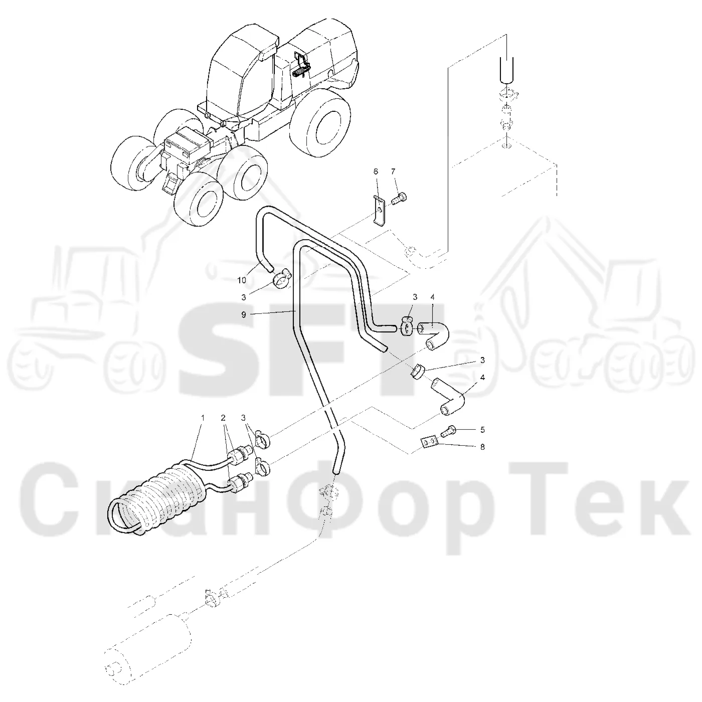 Схема: Valmet / Лесозаготовительные машины / Valmet 911.3 / Valmet 911.3 Ch - 311370 / Valmet 911.3 Ch - 311370 / Каталог запасных частей / Гидравлика / Бак гидравлики / Подогреватель бака гидравлики