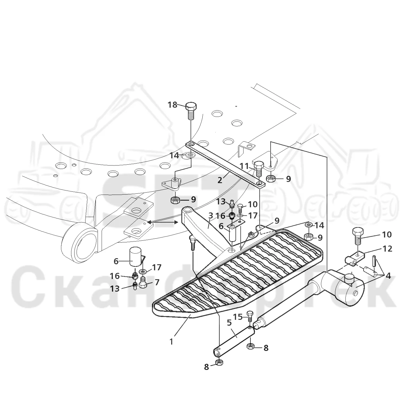 Схема: Valmet / Лесозаготовительные машины / Valmet 941 / Valmet 941 Ch 12071- / Valmet 941 Ch 12071- / Каталог запасных частей / Кабина / Кабина / Платформа