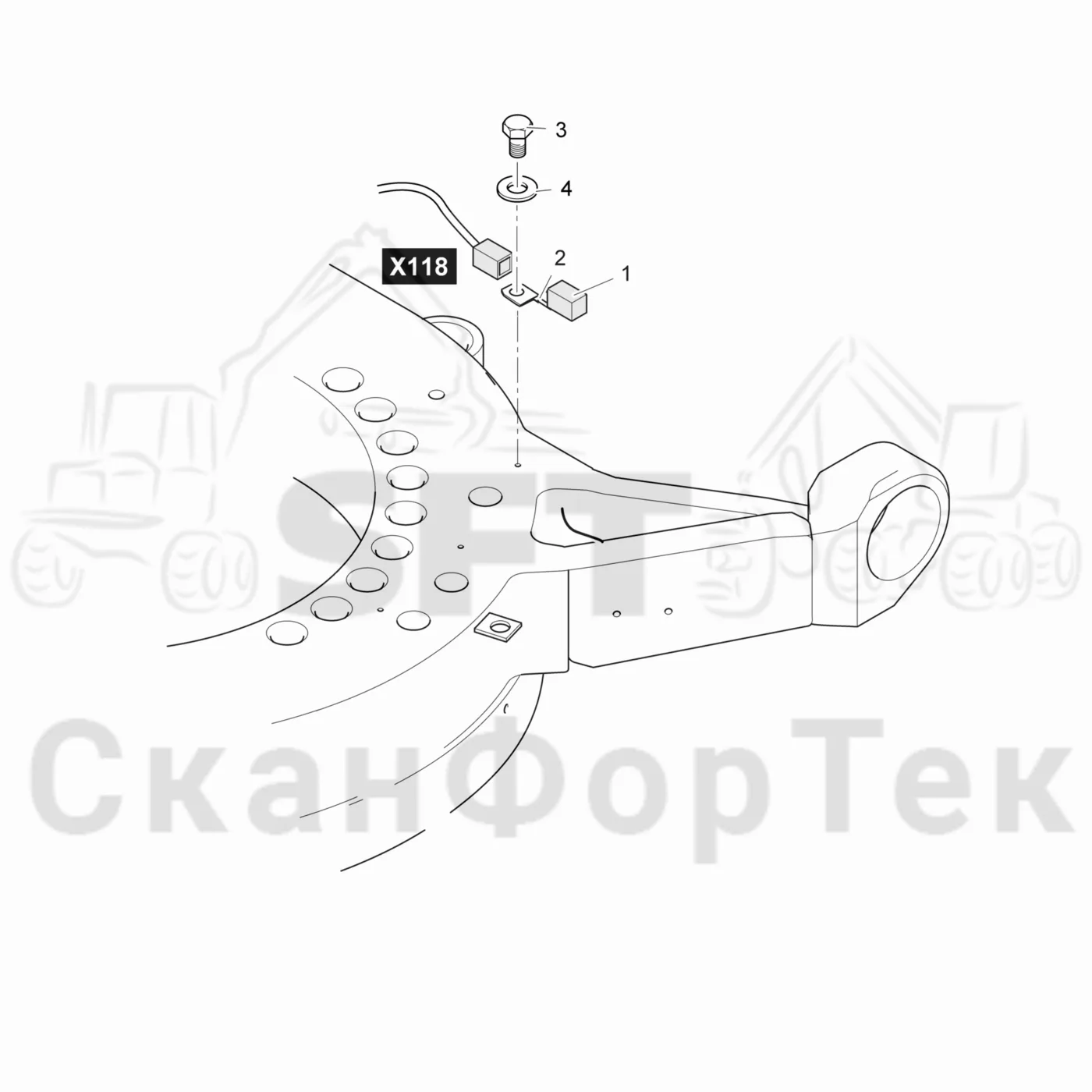 Схема: Valmet / Лесозаготовительные машины / Valmet 941.1 / Valmet 941.1 / Каталог запасных частей / Кабина / Кабина / Комплект электрооборудования