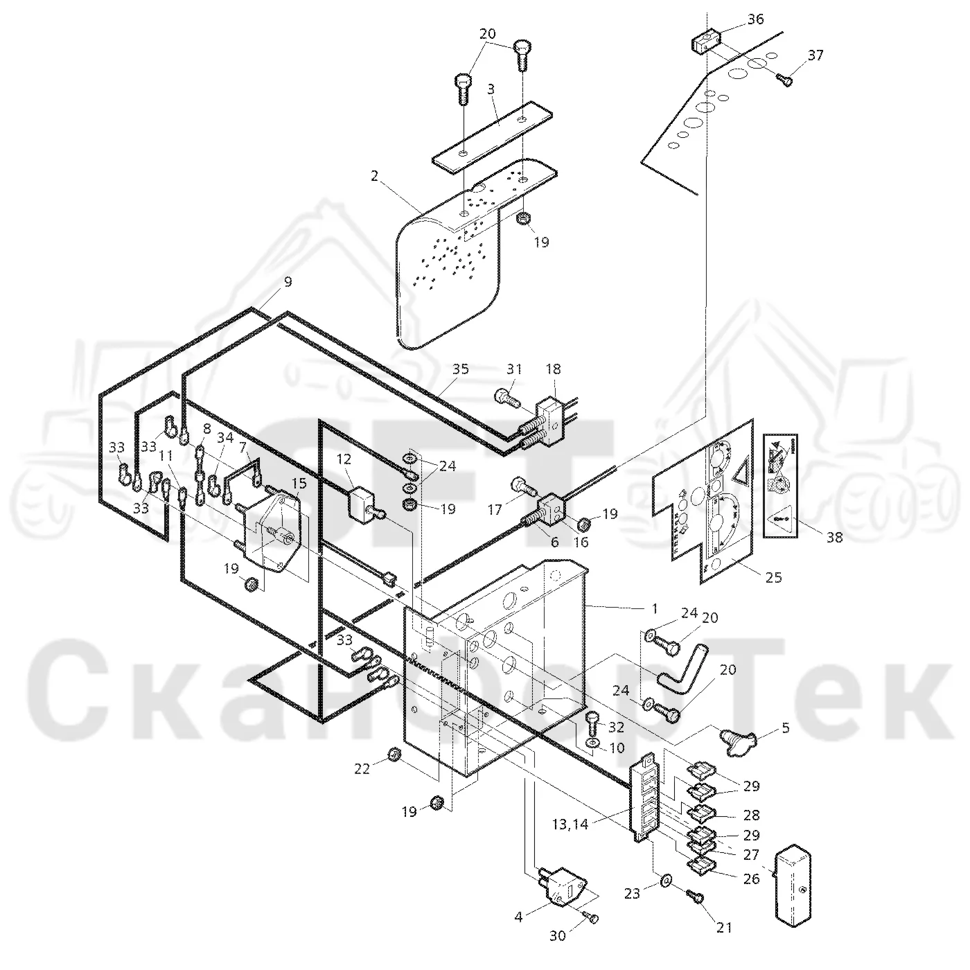 Схема: Valmet / Форвардер / Valmet 830 / Valmet 830 / Каталог запасных частей / шасси / Электрический Оборудование / Разъединитель аккумуляторной батареи