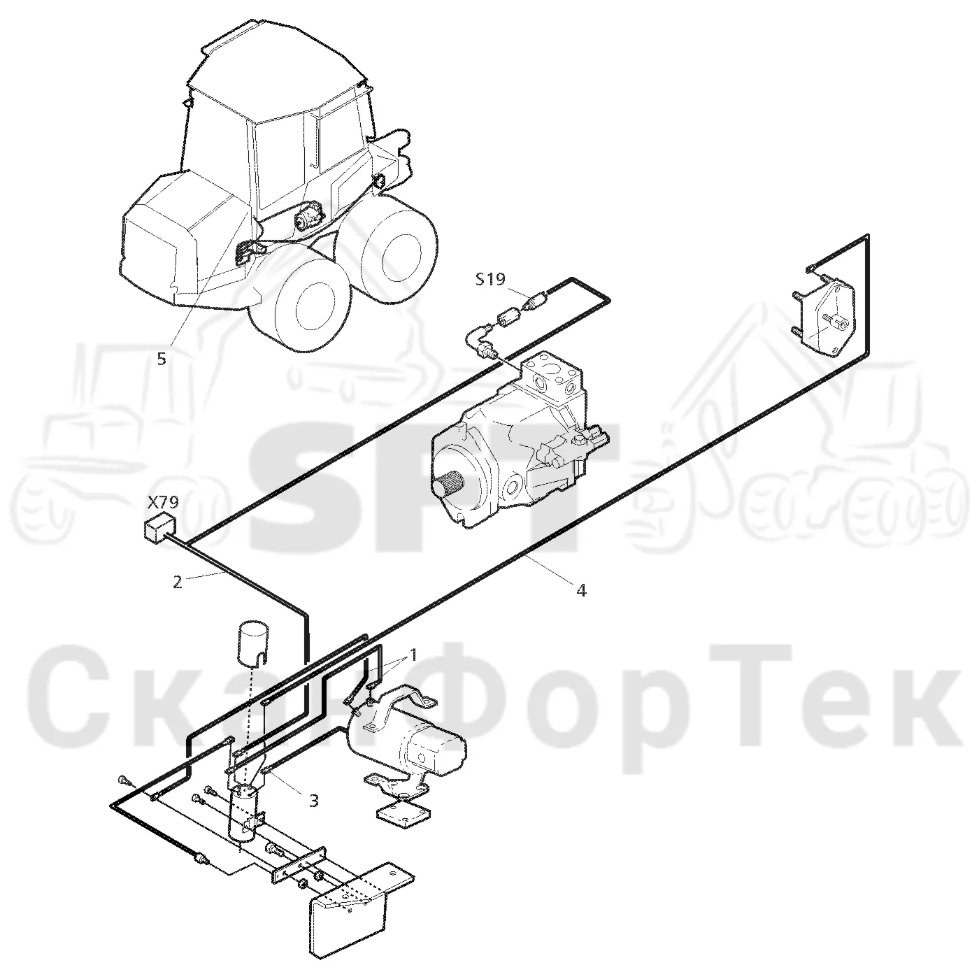 Схема: Valmet / Форвардер / Valmet 830 / Valmet 830 / Каталог запасных частей / Рулевое управление / Аварийное рулевое управление / Аварийное электронное рулевое управление