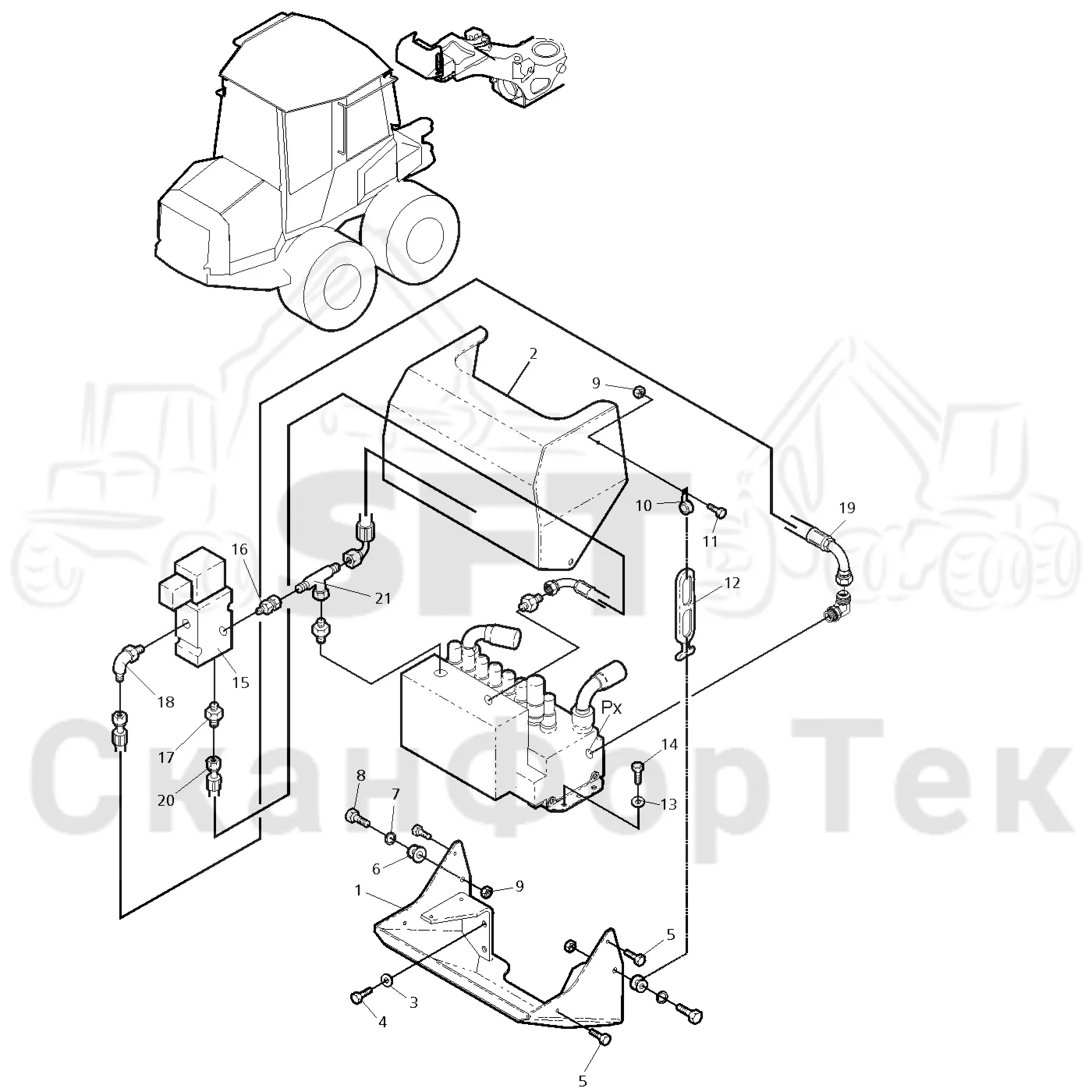 Схема: Valmet / Форвардер / Valmet 830.1 / Valmet 830.1 / Каталог запасных частей / Гидравлика / Узел клапана / Клапан