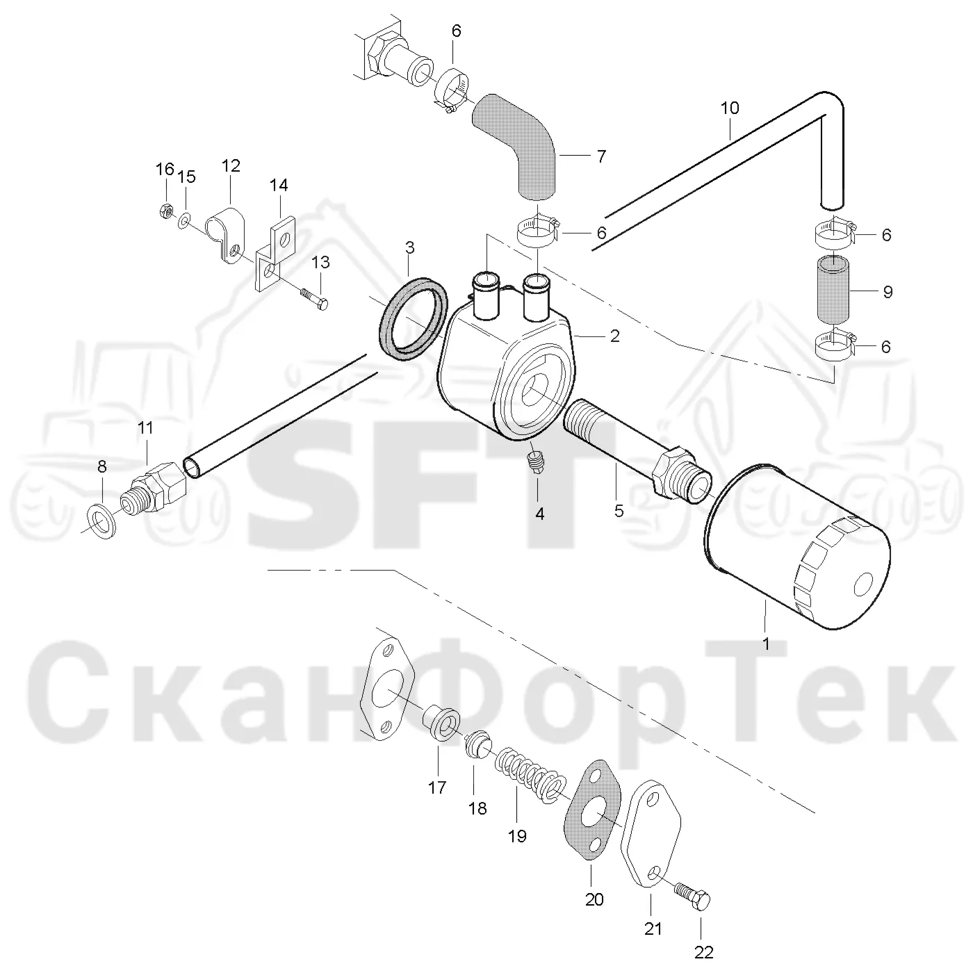 Схема: Valmet / Форвардер / Valmet 830.1 / Valmet 830.1 / Каталог запасных частей / Двигатель / Система смазки / Масляный фильтр