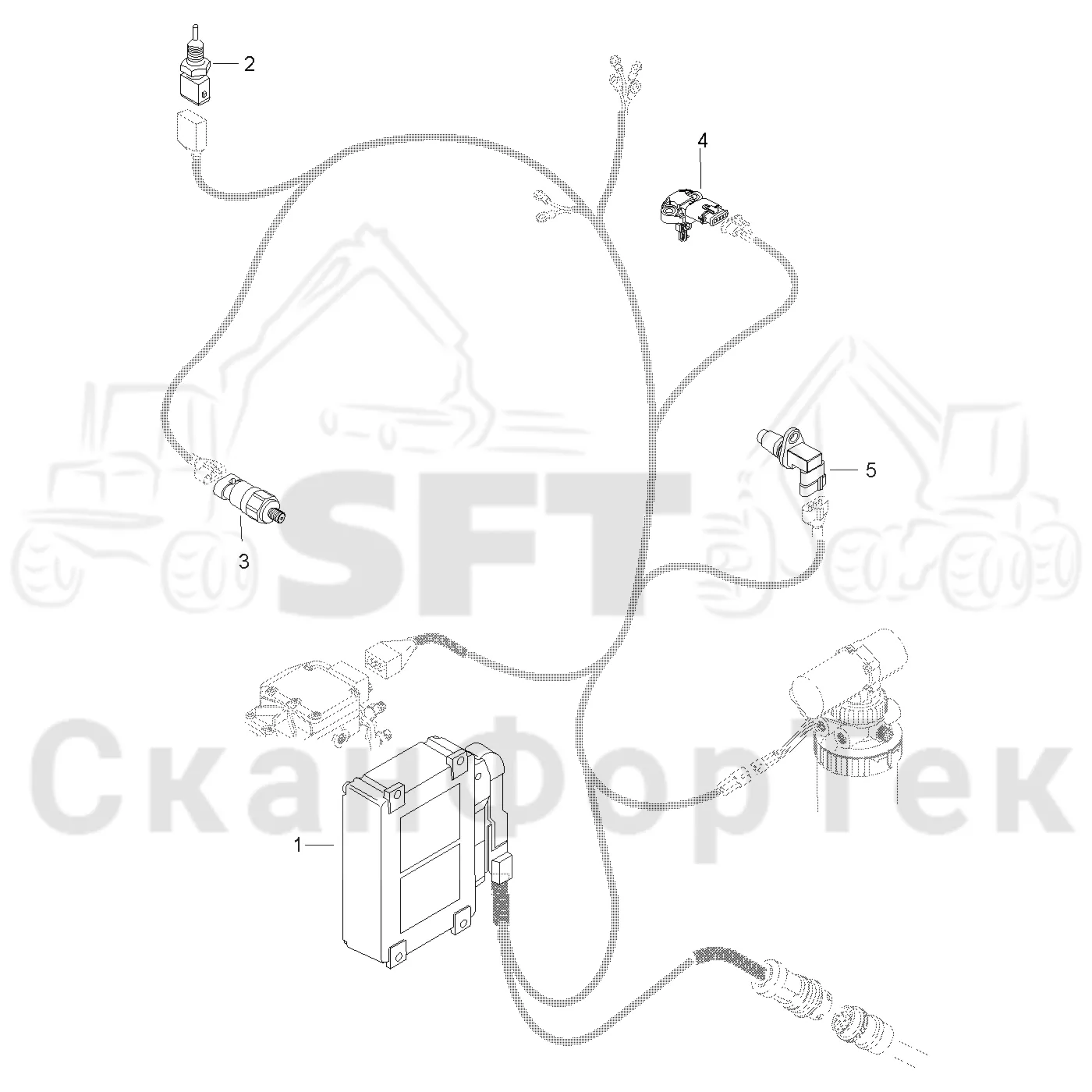 Схема: Valmet / Форвардер / Valmet 830.1 / Valmet 830.1 / Каталог запасных частей / Двигатель / Электрический / EEM Оборудование