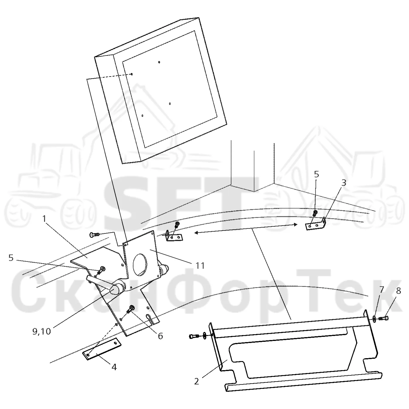 Схема: Valmet / Форвардер / Valmet 840.2 / Valmet 840.2  Ch. 211121- / Valmet 840.2  Ch. 211121- / Каталог запасных частей / Система управления / Компьютеры / Монтаж PCU-3