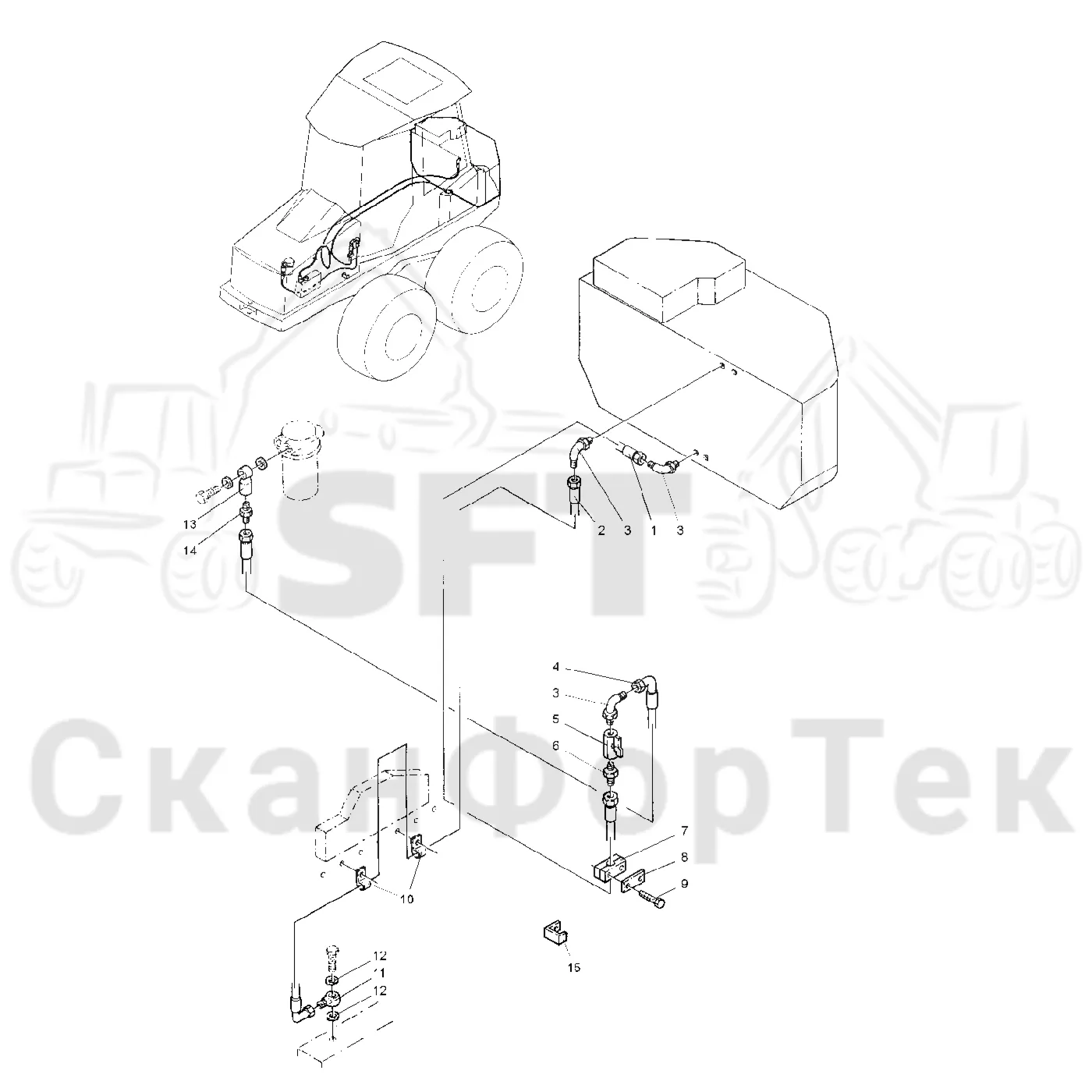 Схема: Valmet / Форвардер / Valmet 840.1 / Valmet 840.1 / Каталог запасных частей / Двигатель / Топливная система / Топливная система