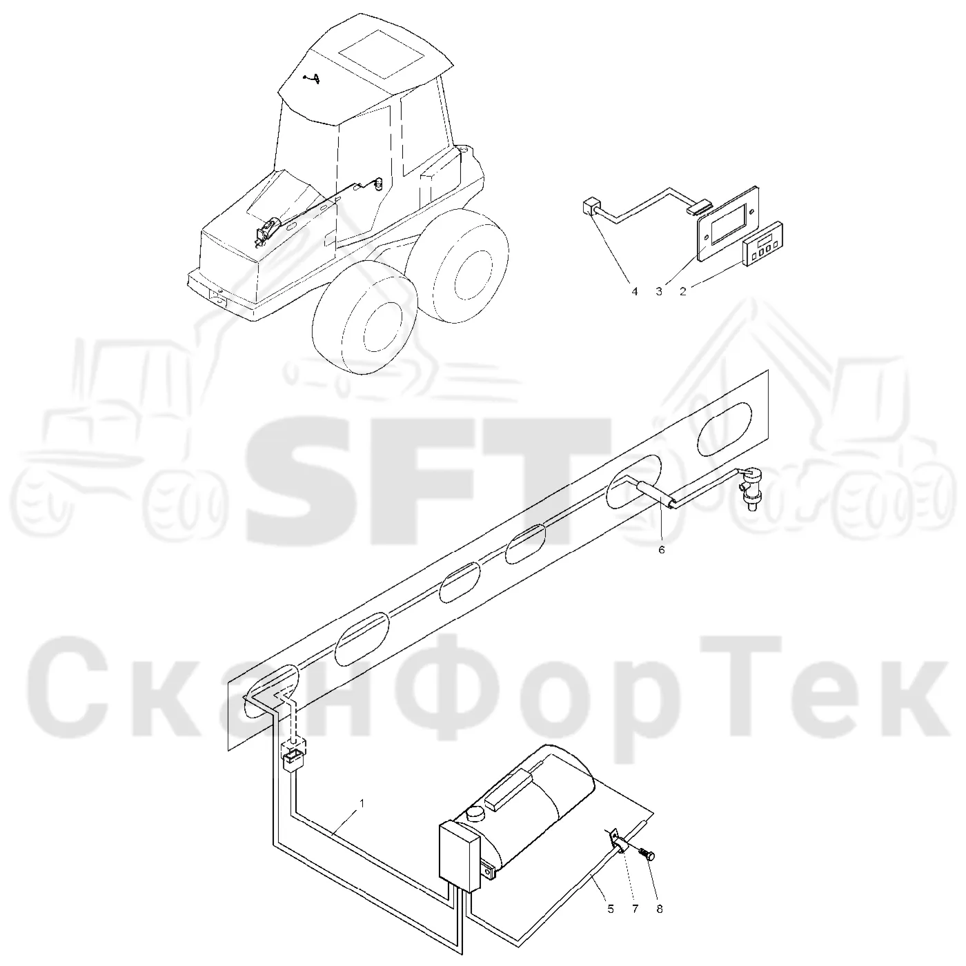 Схема: Valmet / Форвардер / Valmet 860.1 / Valmet 860.1 Ch. -115420 / Valmet 860.1 Ch. -115420 / Каталог запасных частей / Двигатель / Подогреватель / Электрический набор Thermo 90 S