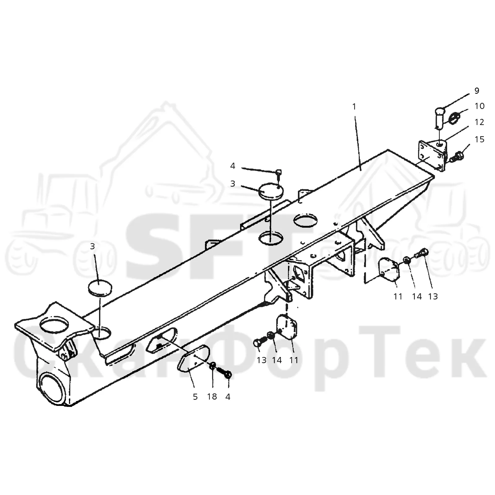 Схема: Valmet / Форвардер / Valmet 840.2 / Valmet 840.2  Ch. 211121- / Valmet 840.2  Ch. 211121- / Каталог запасных частей / шасси / Рамы / Рама, задняя