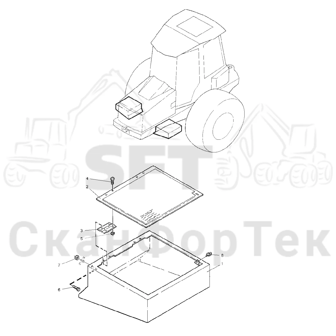 Схема: Valmet / Форвардер / Valmet 840.1 / Valmet 840.1 / Каталог запасных частей / шасси / Инструмент. Корчевка пней / Инструмент. Корчевка пней