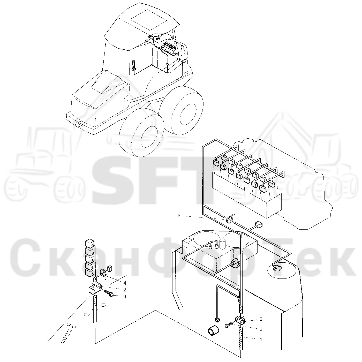 Схема: Valmet / Форвардер / Valmet 840.2 / Valmet 840.2 Ch. -211120 / Valmet 840.2 Ch. -211120 / Каталог запасных частей / Гидравлика / Электрический / Комплект электрооборудования клапана