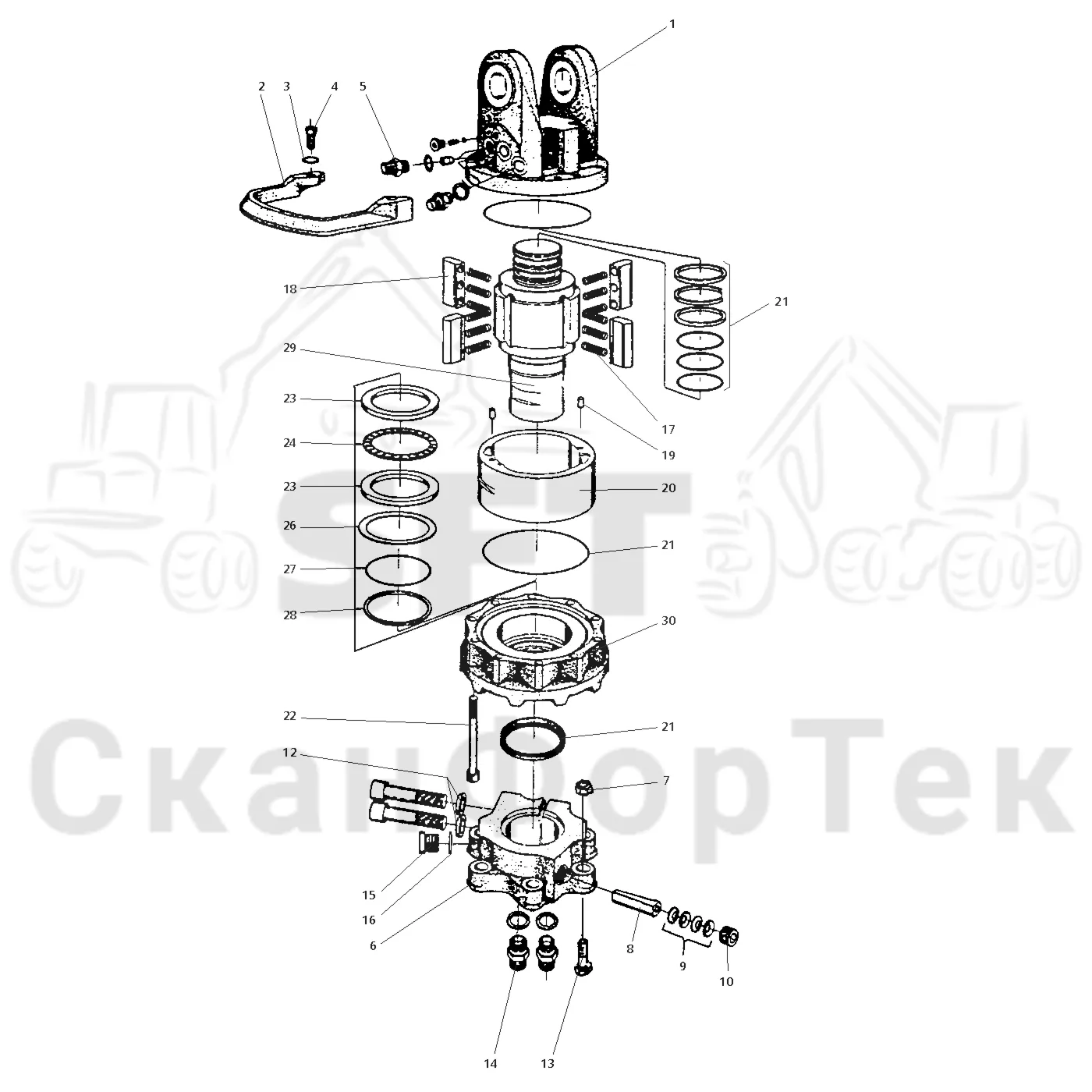Схема: Valmet / Форвардер / Valmet 840.2 / Valmet 840.2 Ch. 211121- / Valmet 840.2 Ch. 211121- / Каталог запасных частей / Оборудование захвата / Поворотные устройства / Поворотное устройство GV 12