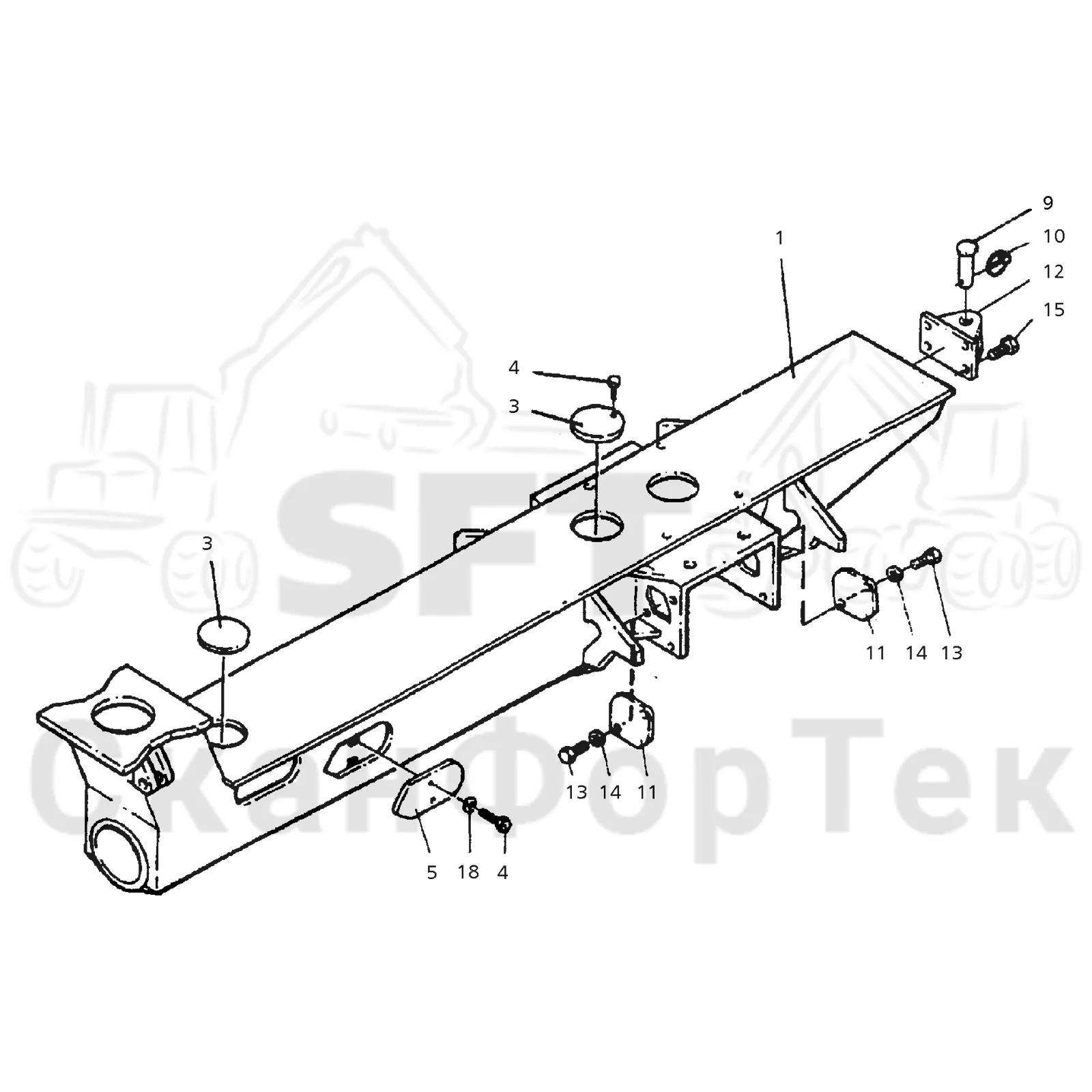 Схема: Valmet / Форвардер / Valmet 860.1 / Valmet 860.1 Ch. -115420 / Valmet 860.1 Ch. -115420 / Каталог запасных частей / шасси / Рамы / Рама, задняя