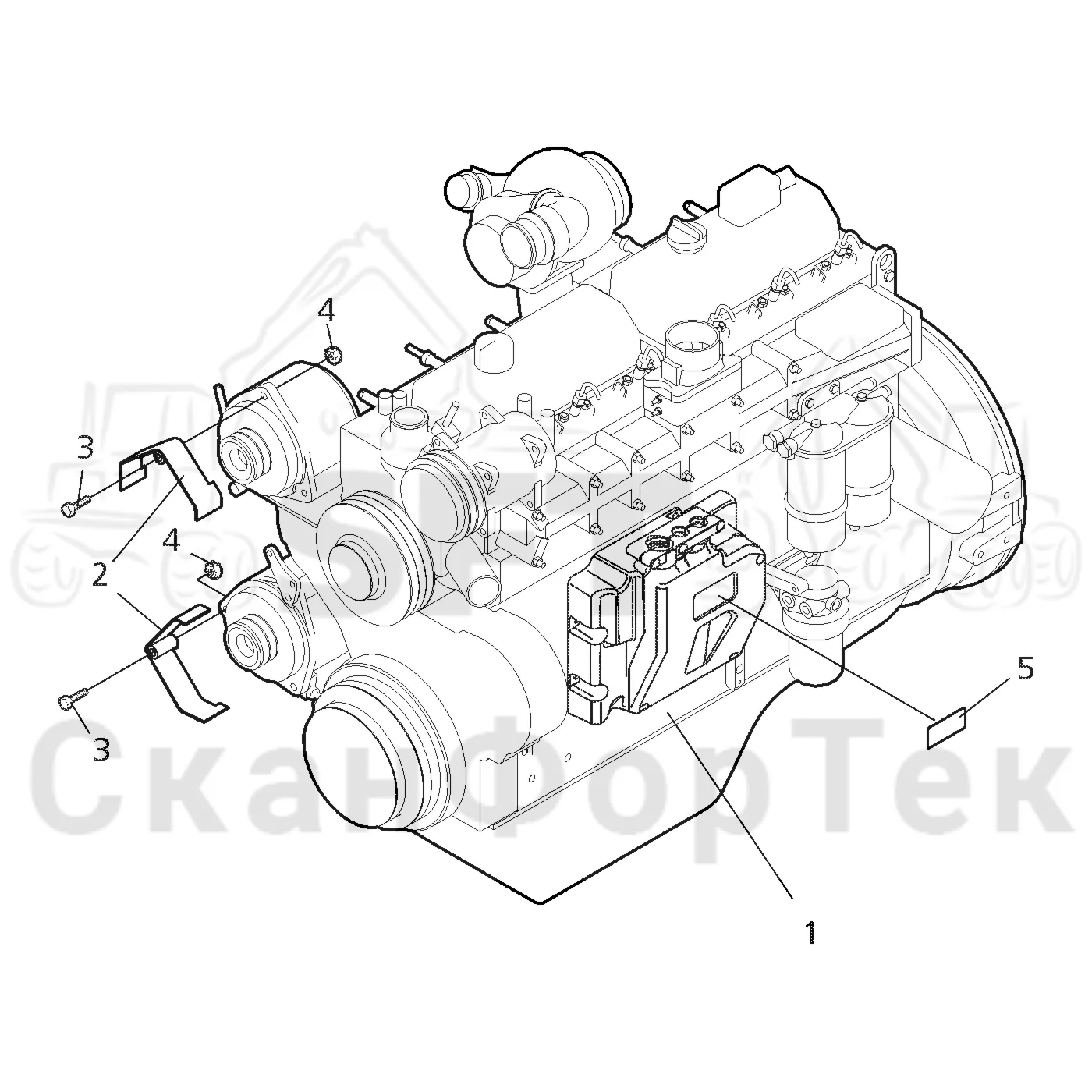 Схема: Valmet / Форвардер / Valmet 860.4 / Valmet 860.4 / Каталог запасных частей / Двигатель / Установка двигателя / Двигатель