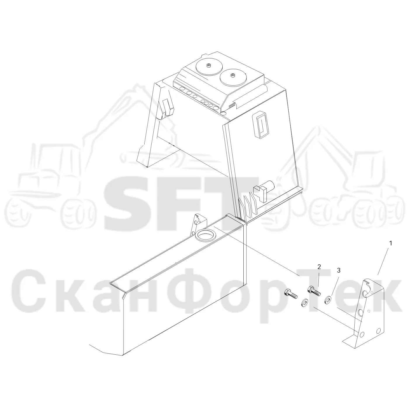 Схема: Komatsu / Лесозаготовительные машины / 901.4 / Каталог запасных частей / Гидравлика / Заполнение маслом / Монтаж оборудования заправки топлива/масла