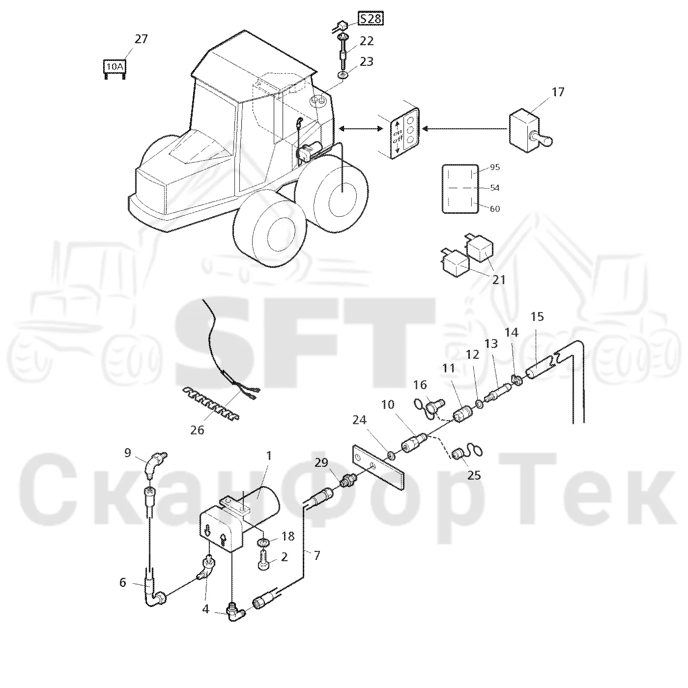 Схема: Valmet / Форвардер / Valmet 890.2 / Valmet 890.2 / Каталог запасных частей / Двигатель / Топливная система / Топливозаправка электронасосом