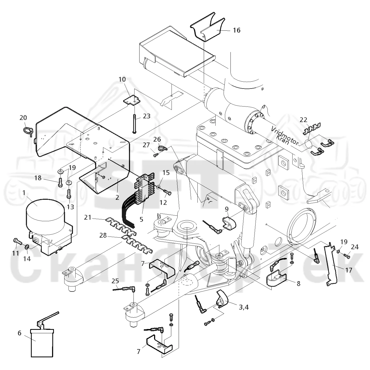 Схема: Valmet / Форвардер / Valmet 890.2 / Valmet 890.2 / Каталог запасных частей / шасси / Смазка / Центральная смазка