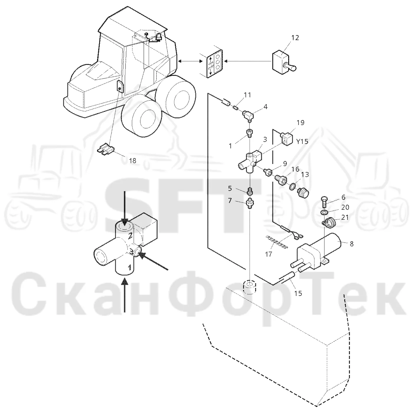 Схема: Valmet / Форвардер / Valmet 890.2 / Valmet 890.2 / Каталог запасных частей / Гидравлика / Бак гидравлики / Вакуумный насос