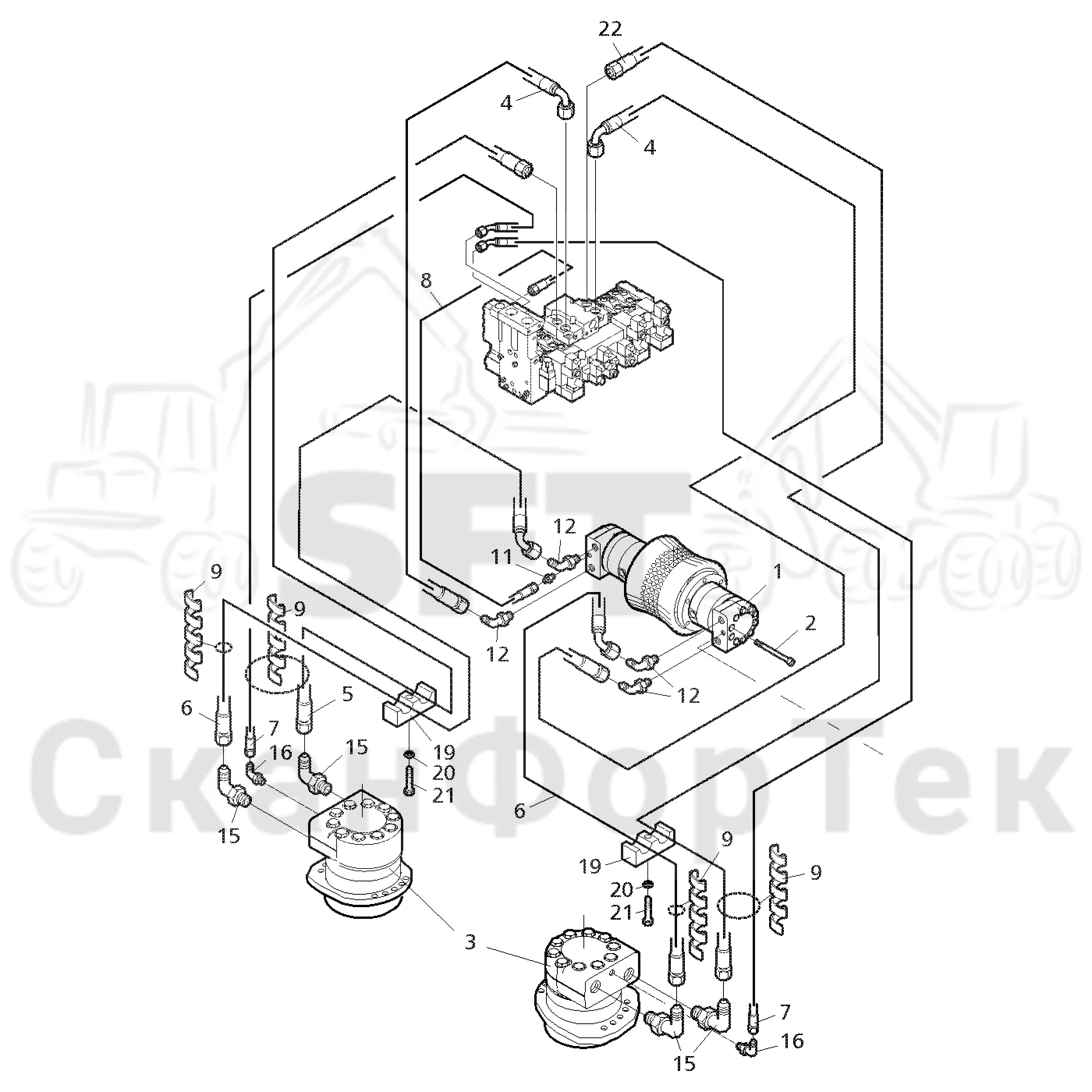 Схема: Valmet / Лесозаготовительные машины / Valmet 901.3 / Valmet 901.3 Ch -311190 / Valmet 901.3 Ch -311190 / Каталог запасных частей / Лесозаготовительное оборудование / Головка лесозаготовительной машины / Valmet 350 / Каталог запасных частей / Подача / Подающий ролик 315/500 / Подающий ролик 315/500  -11430