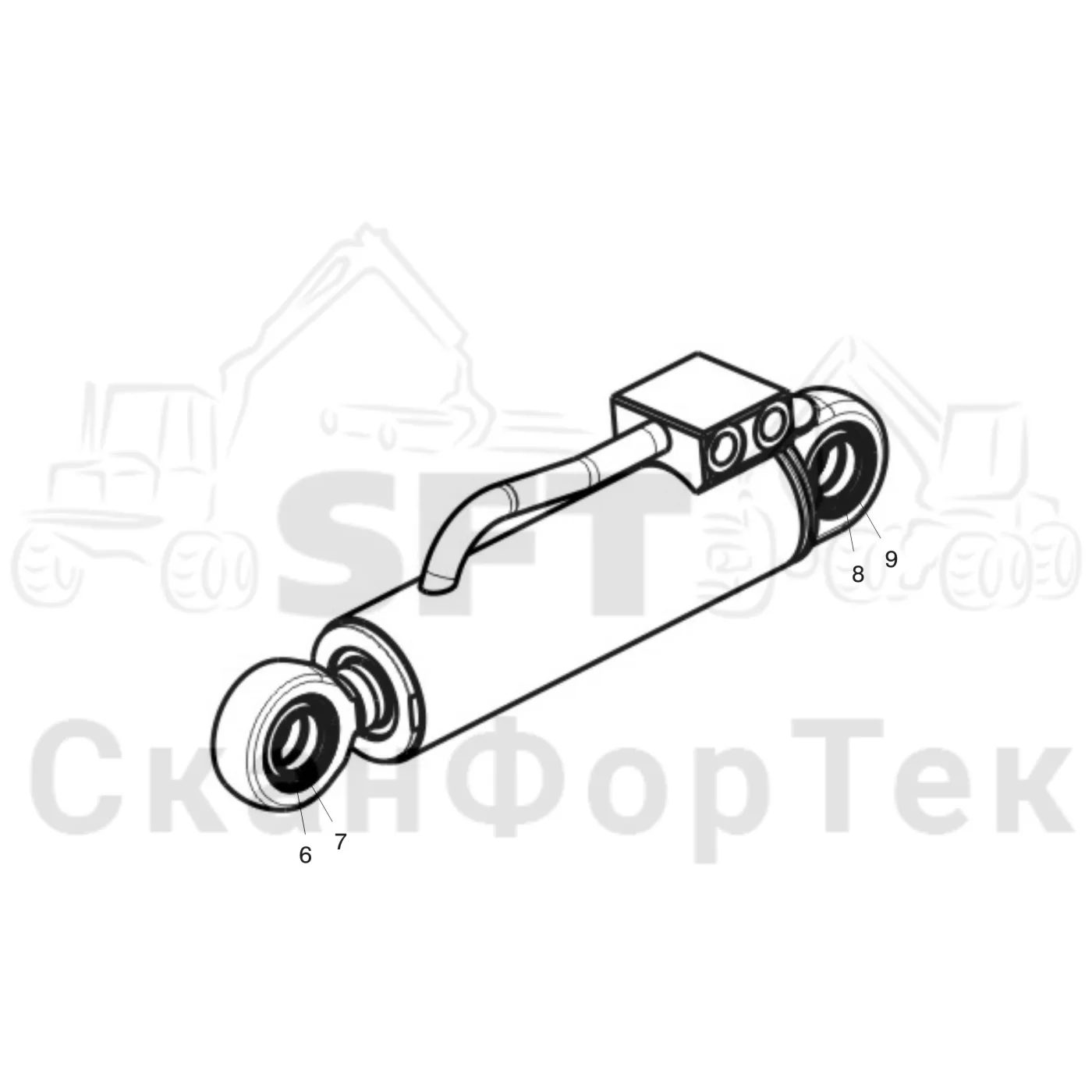 Схема: Valmet / Головки лесозаготовительной машины / Valmet 378 / Valmet 378 / Каталог запасных частей / Валка леса / Валочное гидравлическое оборудование / Комплект запасных частей Цилиндр