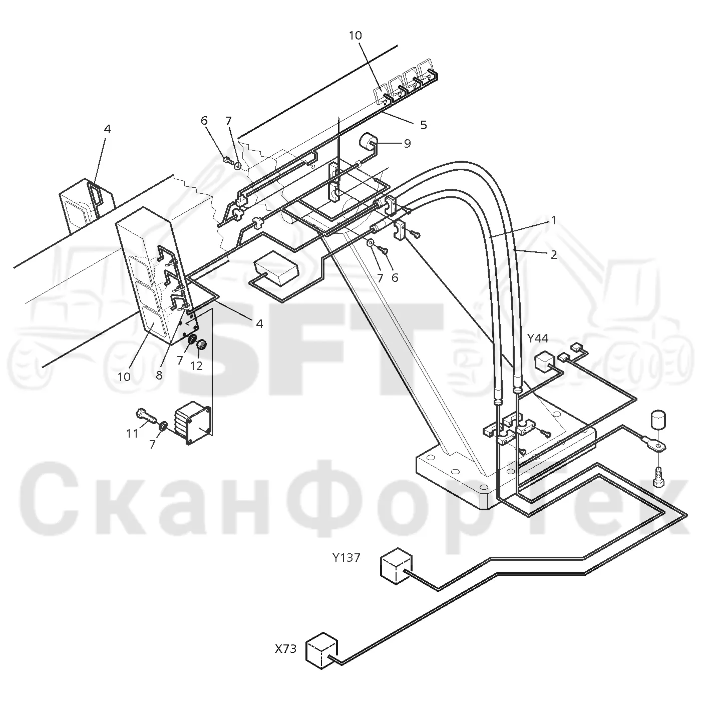 Схема: Valmet / Лесозаготовительные машины / Valmet 921 / Valmet 921 Ch 13271- / Valmet 921 Ch 13271- / Каталог запасных частей / Подъемный кран / Комплект электрооборудования / Рабочие лампы / ксеноновые / 1600 crane / 300 Головки лесозаготовительной машины / Комплект электрооборудования