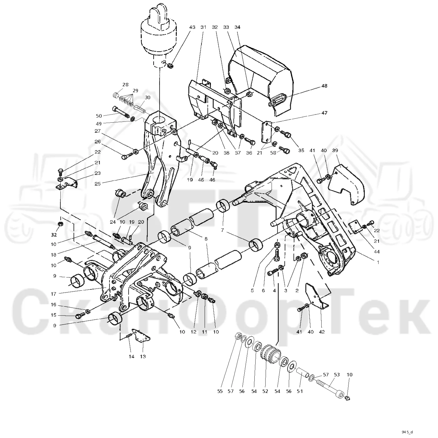 Схема: Valmet / Головки лесозаготовительной машины / Valmet 945 S2 / Valmet 945 S2 / Каталог запасных частей / Valmet 945 S2 / шасси / шасси