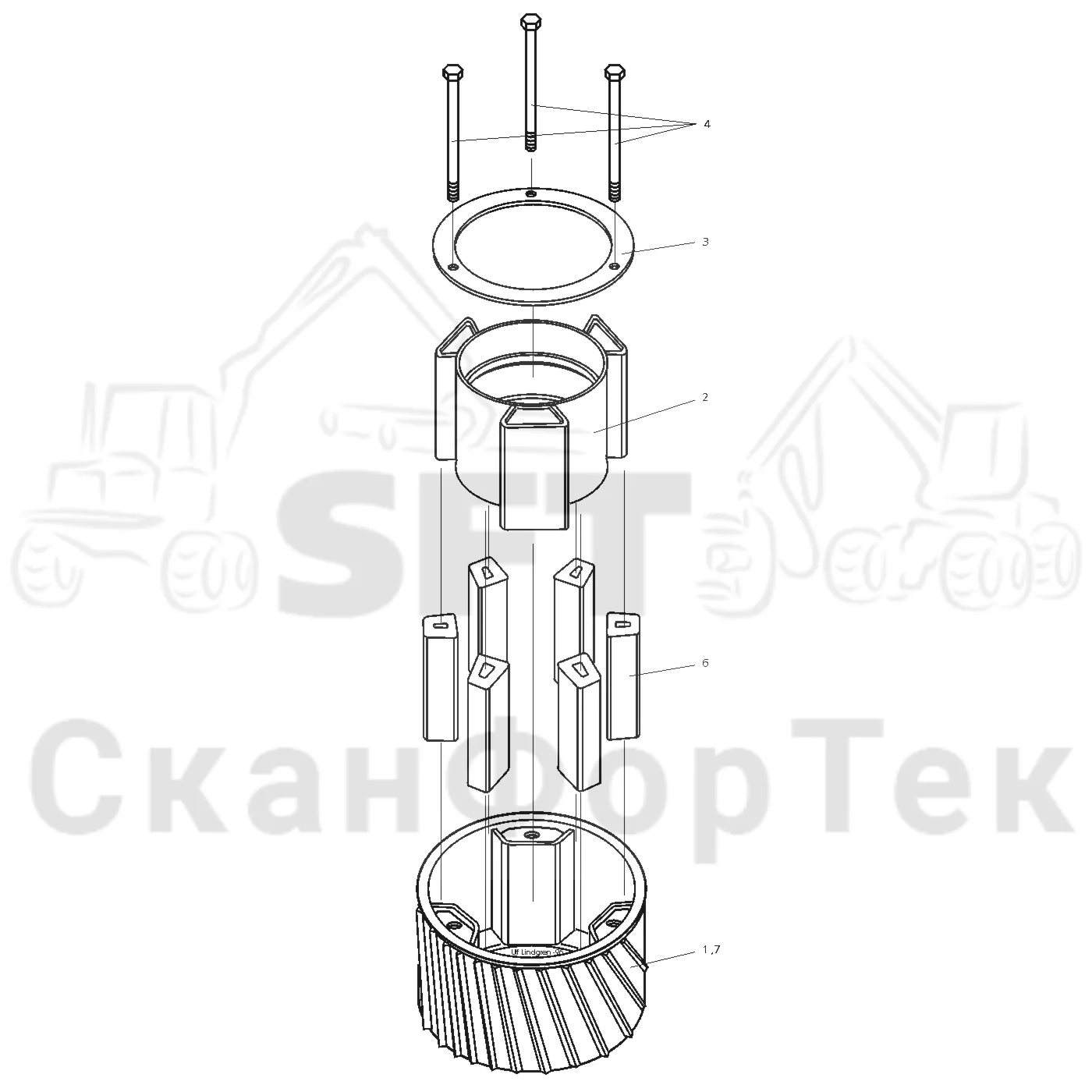 Схема: Valmet / Форвардер / Valmet 890.3 / Valmet 890.3 / Каталог запасных частей / Оборудование захвата / Захват / Valmet 901.2 Ch. -211060 / Каталог запасных частей / Лесозаготовительное оборудование / Головка лесозаготовительной машины / Valmet 945.1 / Valmet 945.1 / Каталог запасных частей / Подача / Feed rollers, steel