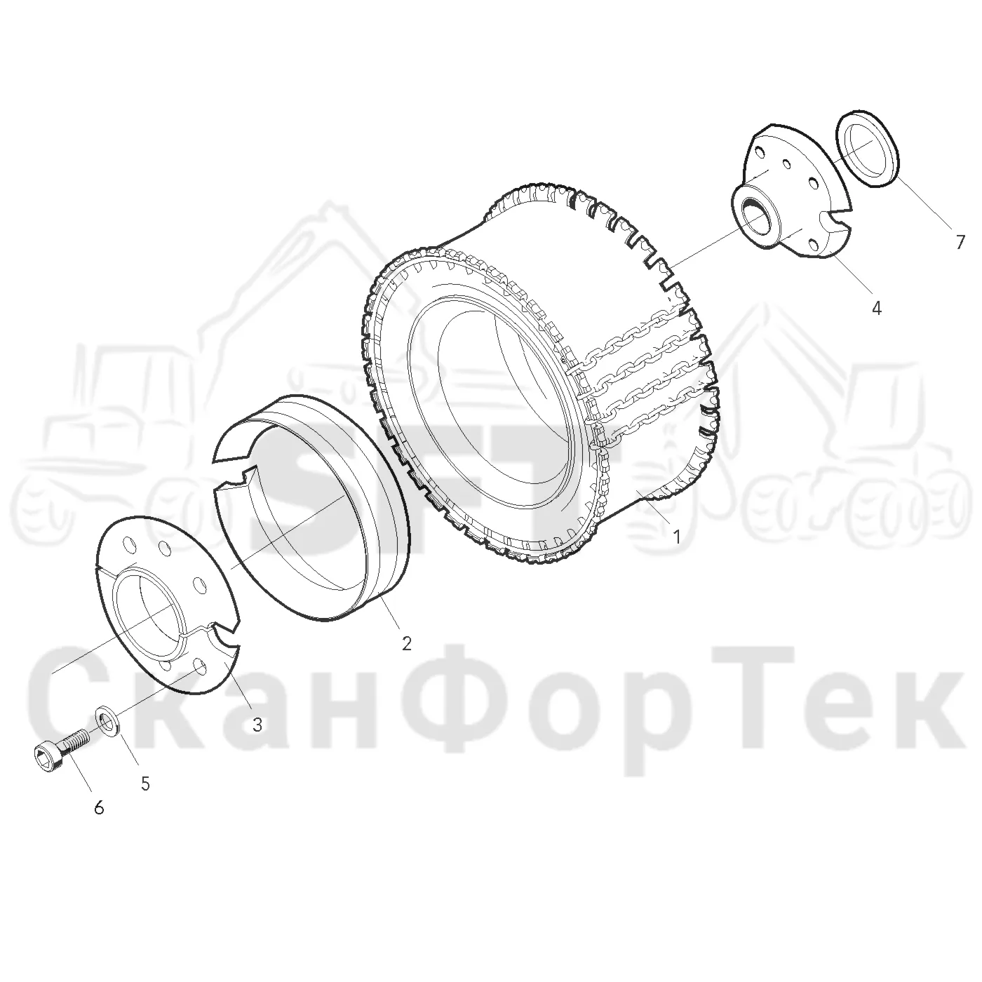 Схема: Valmet / Форвардер / Valmet 890.3 / Valmet 890.3 / Каталог запасных частей / Оборудование захвата / Захват / Valmet 901.2 Ch. -211060 / Каталог запасных частей / Лесозаготовительное оборудование / Головка лесозаготовительной машины / Valmet 945.1 / Valmet 945.1 / Каталог запасных частей / Подача / Подающий ролик АТ